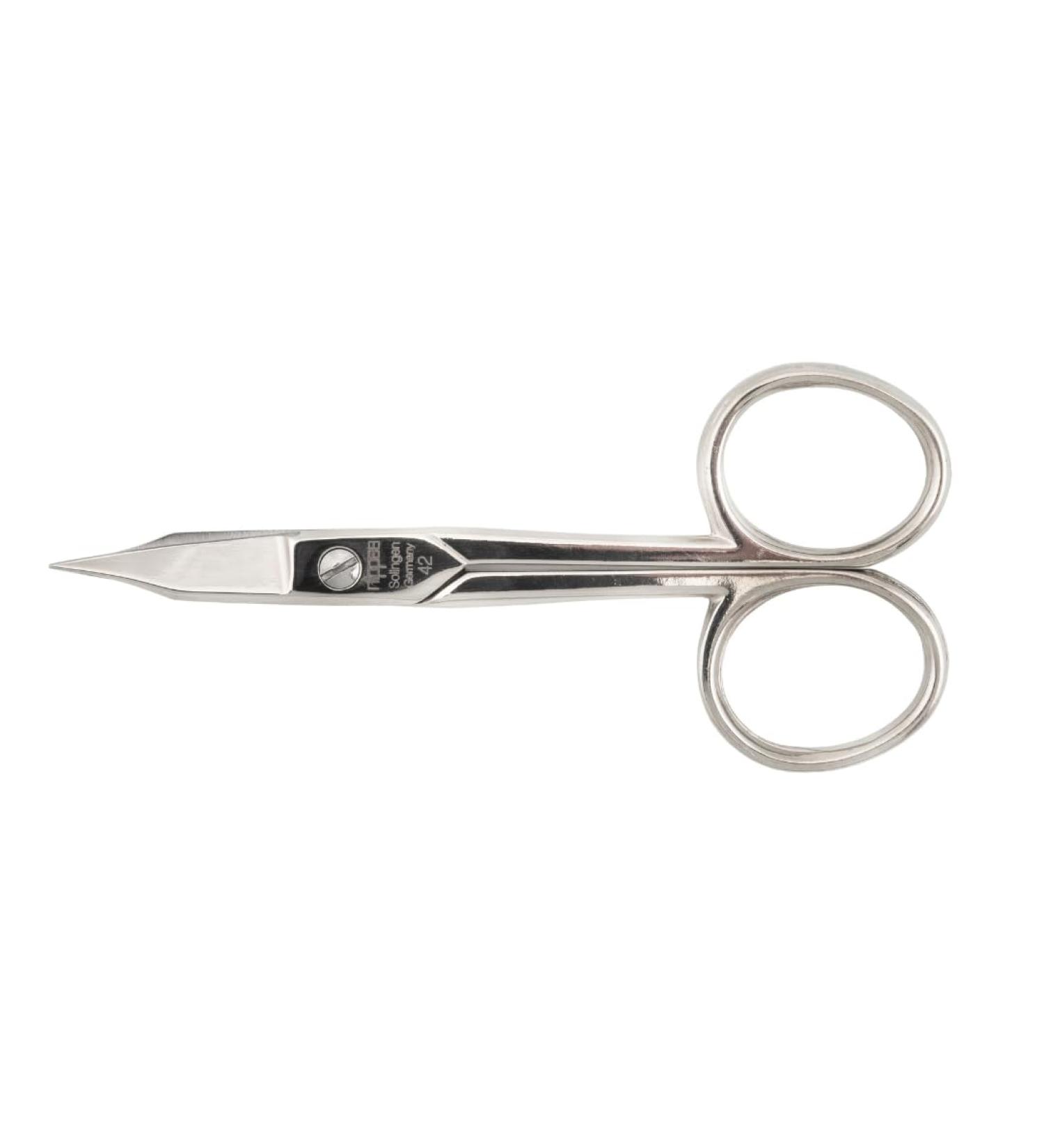 nippes Solingen Nail scissors made of hardened nickel-plated steel 9 cm scissors with claw straw round eyes and straight tip addition to any manicure set quality from Solingen