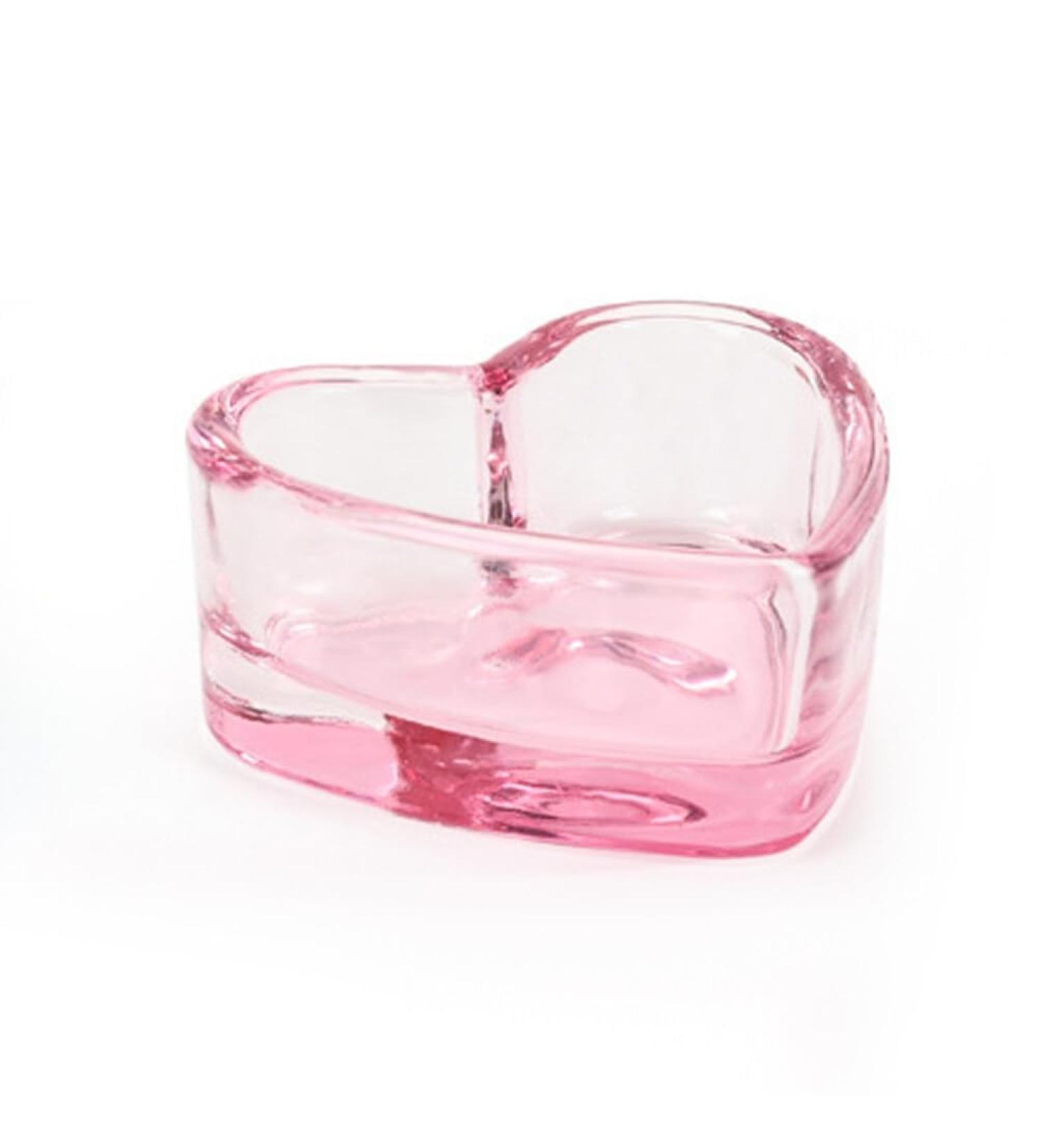minkissy Nail Dappen Cup Heart Shape Dappen Dish Cups Acrylic Nail Dish Bowl Monomer Dish Glass Decorative Nail Brush Cup Manicure Tool Supply Pink - Buy Online on SooperMarket.com