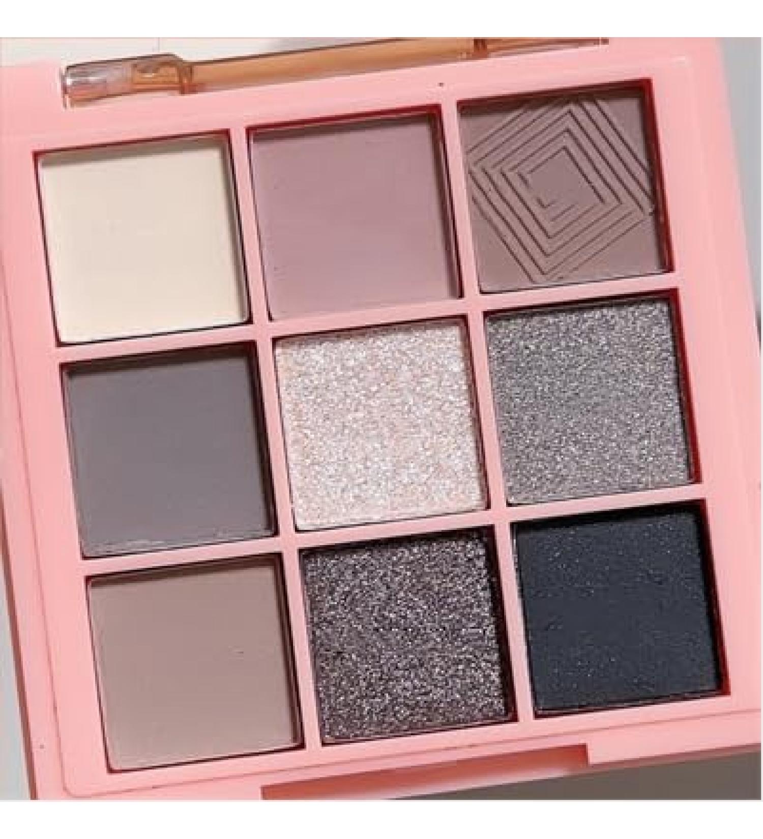 Lovelycat 9 Colors Glitter Eyeshadow Makeup Palette Matte High Pigmented Colorful Creamy Texture Eye Shadow Powder Natural Waterproof Long Lasting Eyeshadow Powder Cosmetics (B) - Buy Online on SooperMarket.com