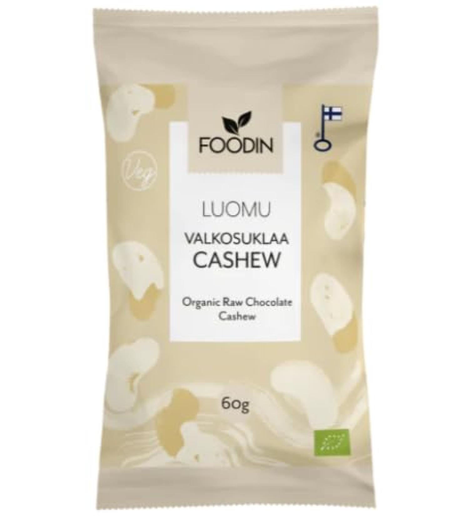Foodin White Chocolate Cashew Organic 60g Pack of 8 - Buy Online on SooperMarket.com
