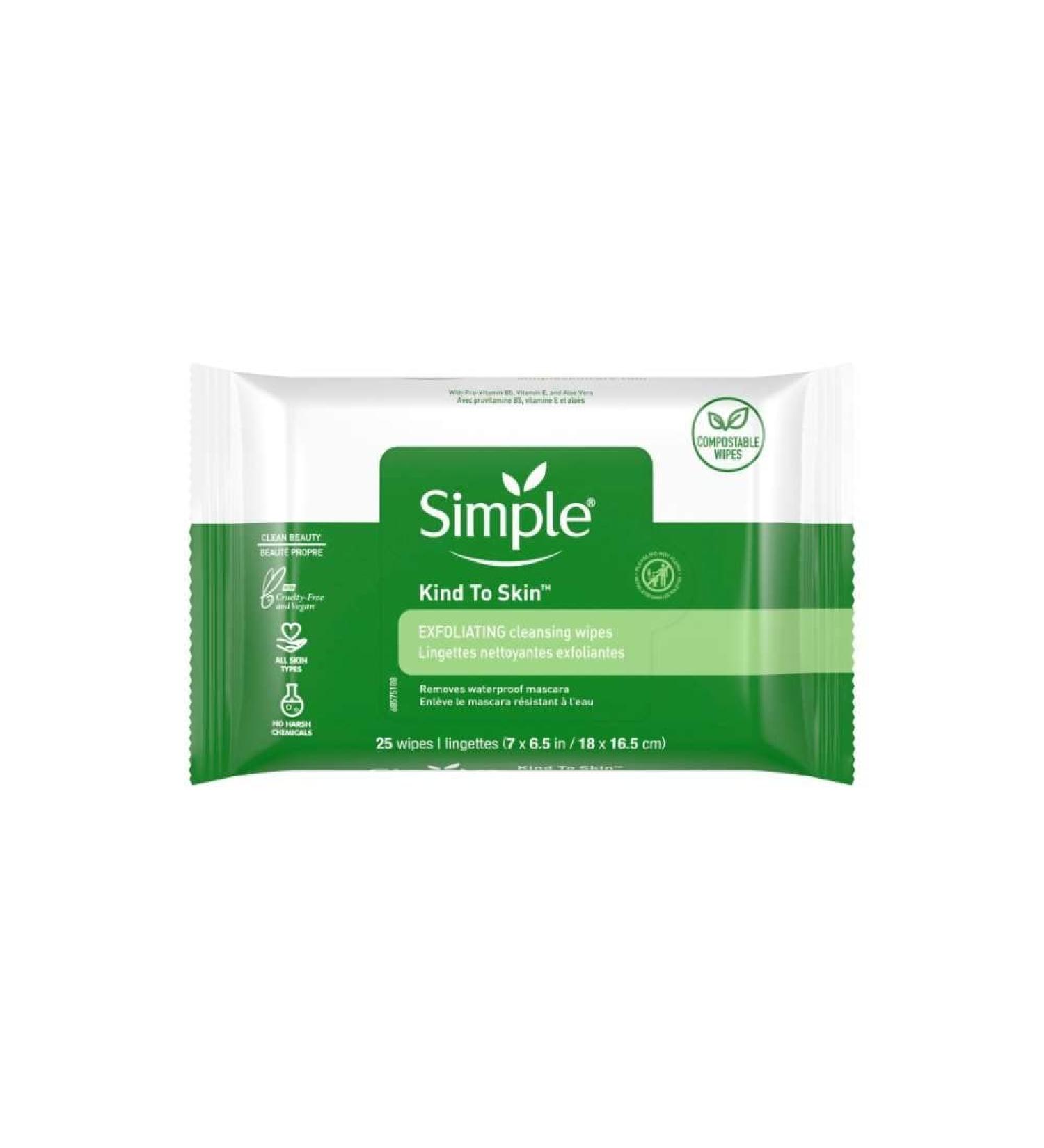 Simple Skincare Exfoliating Wipes 25 Wipes