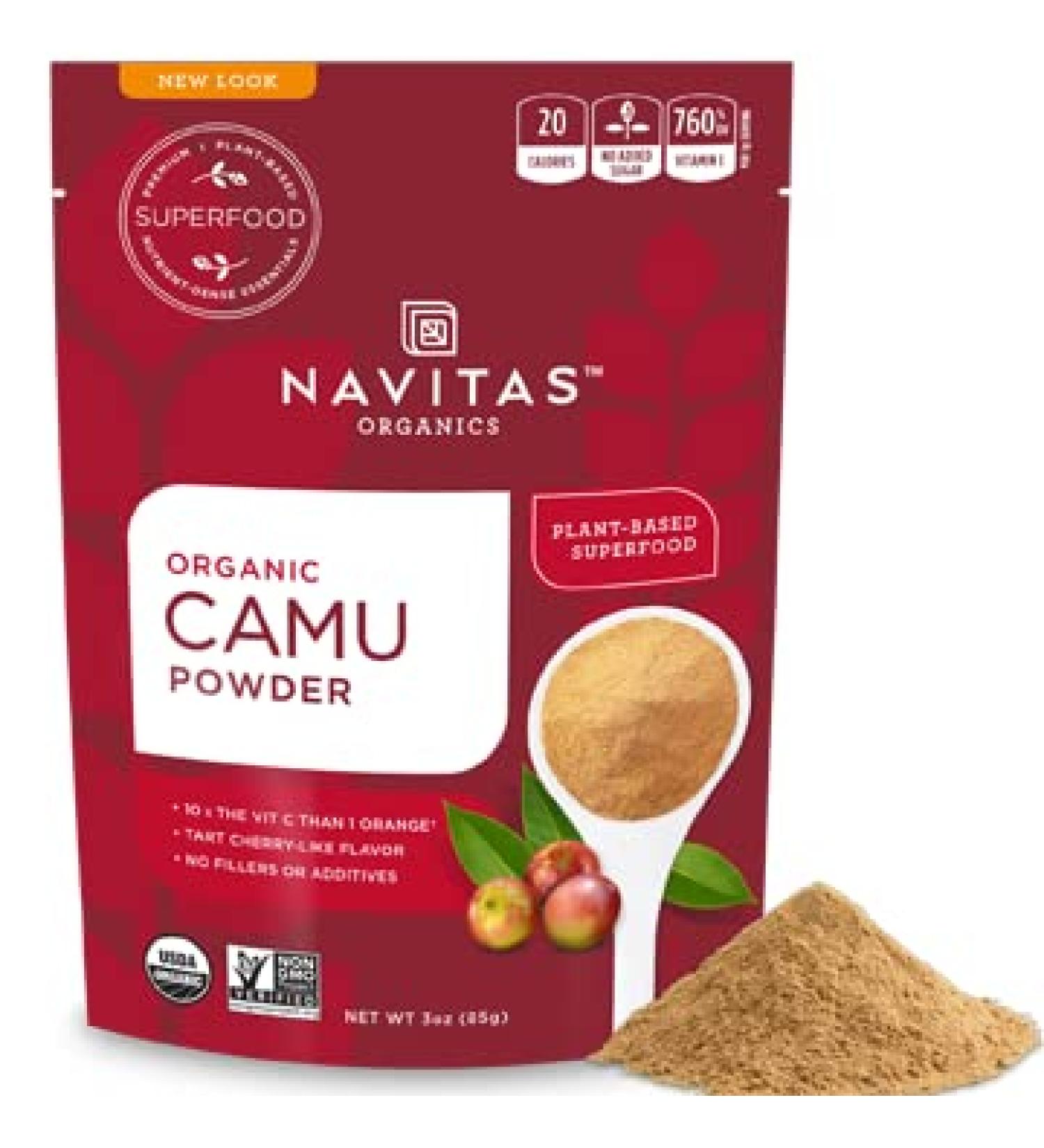 Navitas Organics Camu Camu Powder 3 oz. Bag - Organic, Non-GMO, Gluten-Free | 17 Servings - Buy Online on SooperMarket.com
