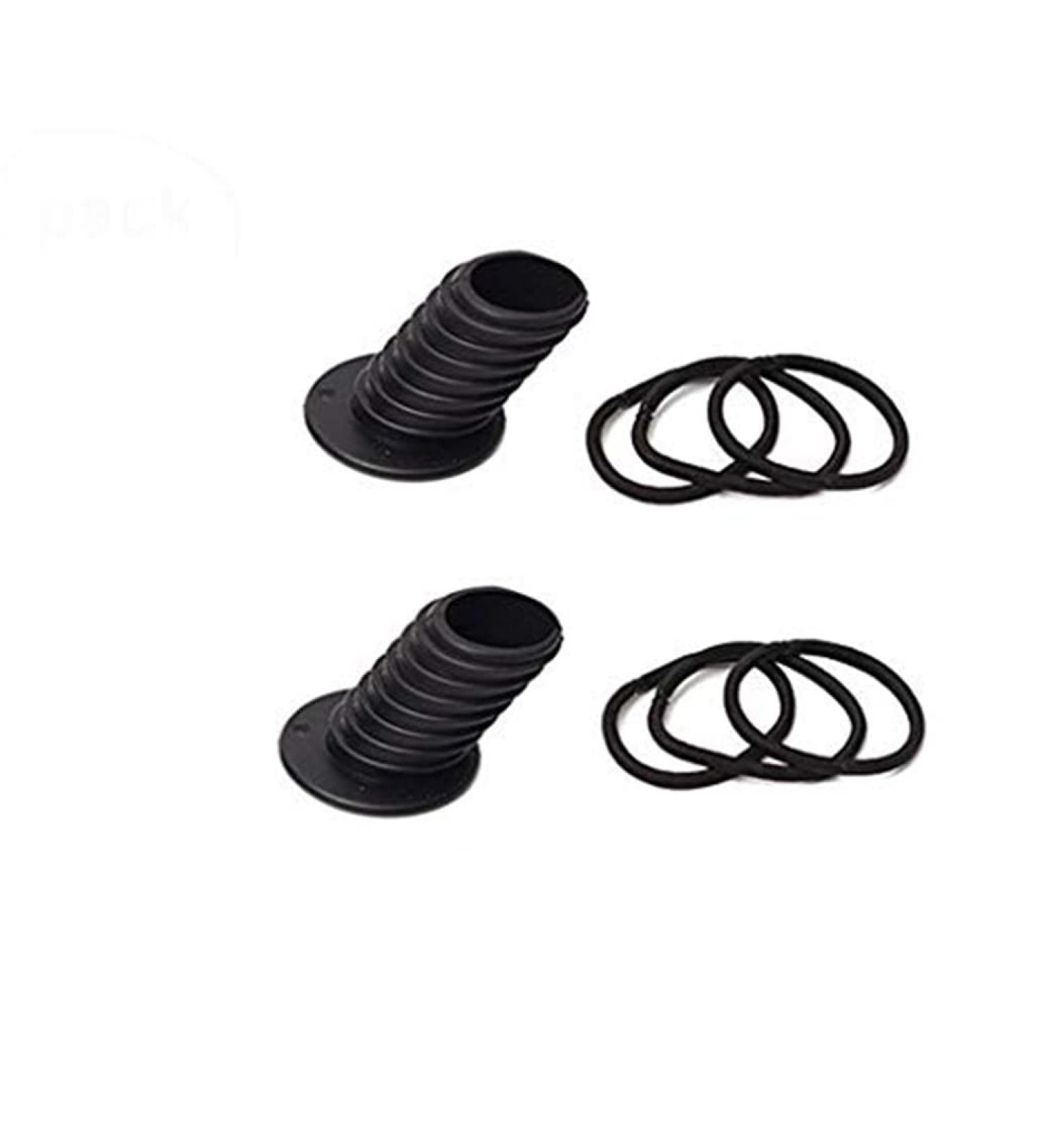 Yikimira Perfect Pony Tool - 2 Pack Black Ponytail Hair Elastics & Bun Styling Tool for DIY Hairstyles - Fast & Voluminous Hair Molding - Buy Online on SooperMarket.com