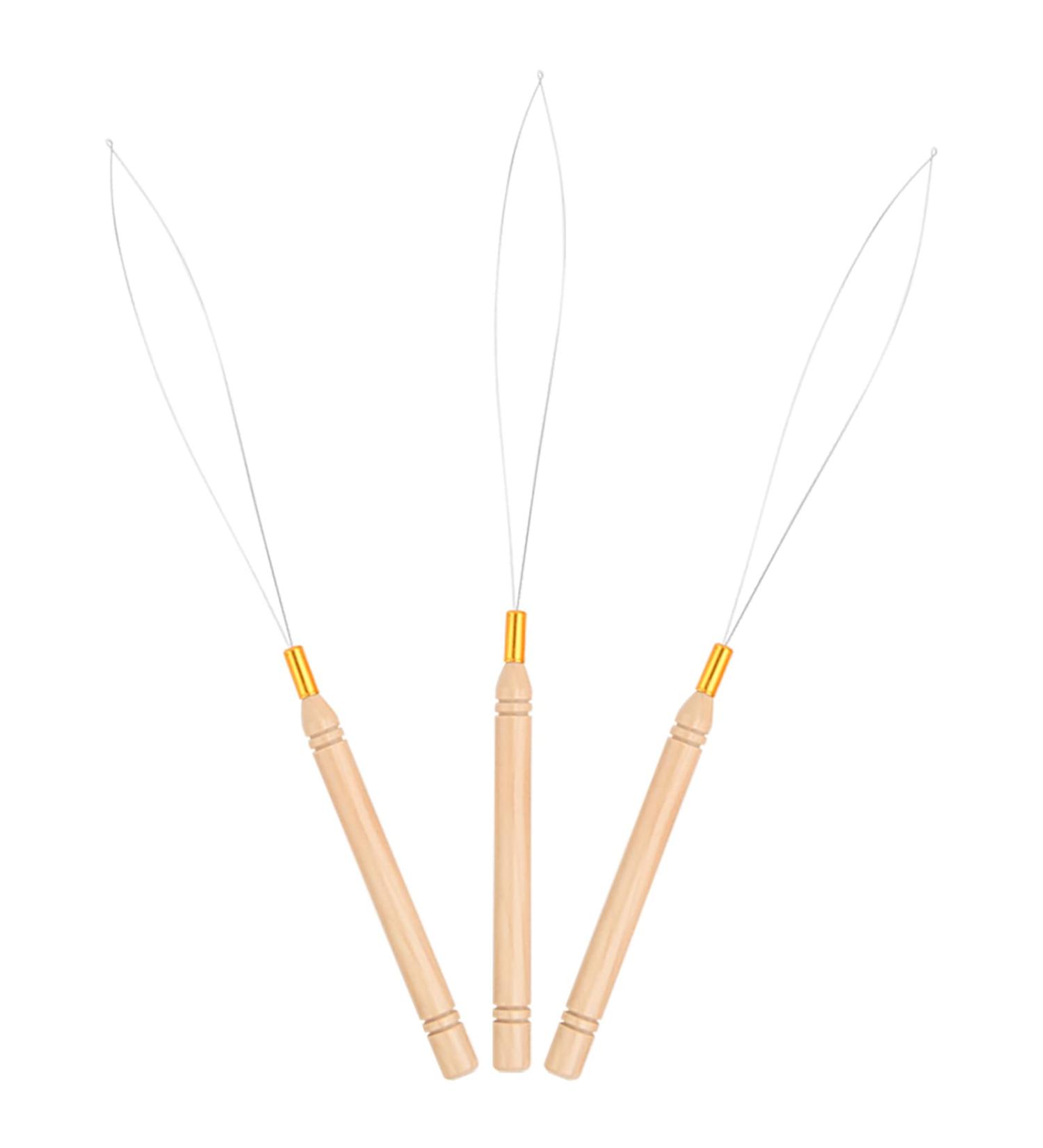 Vlasy 3PCS Hair Extension Loop Needle Threader Set - For Micro Loop, Nano Beads, Hair & Feather Extensions - Buy Online on SooperMarket.com