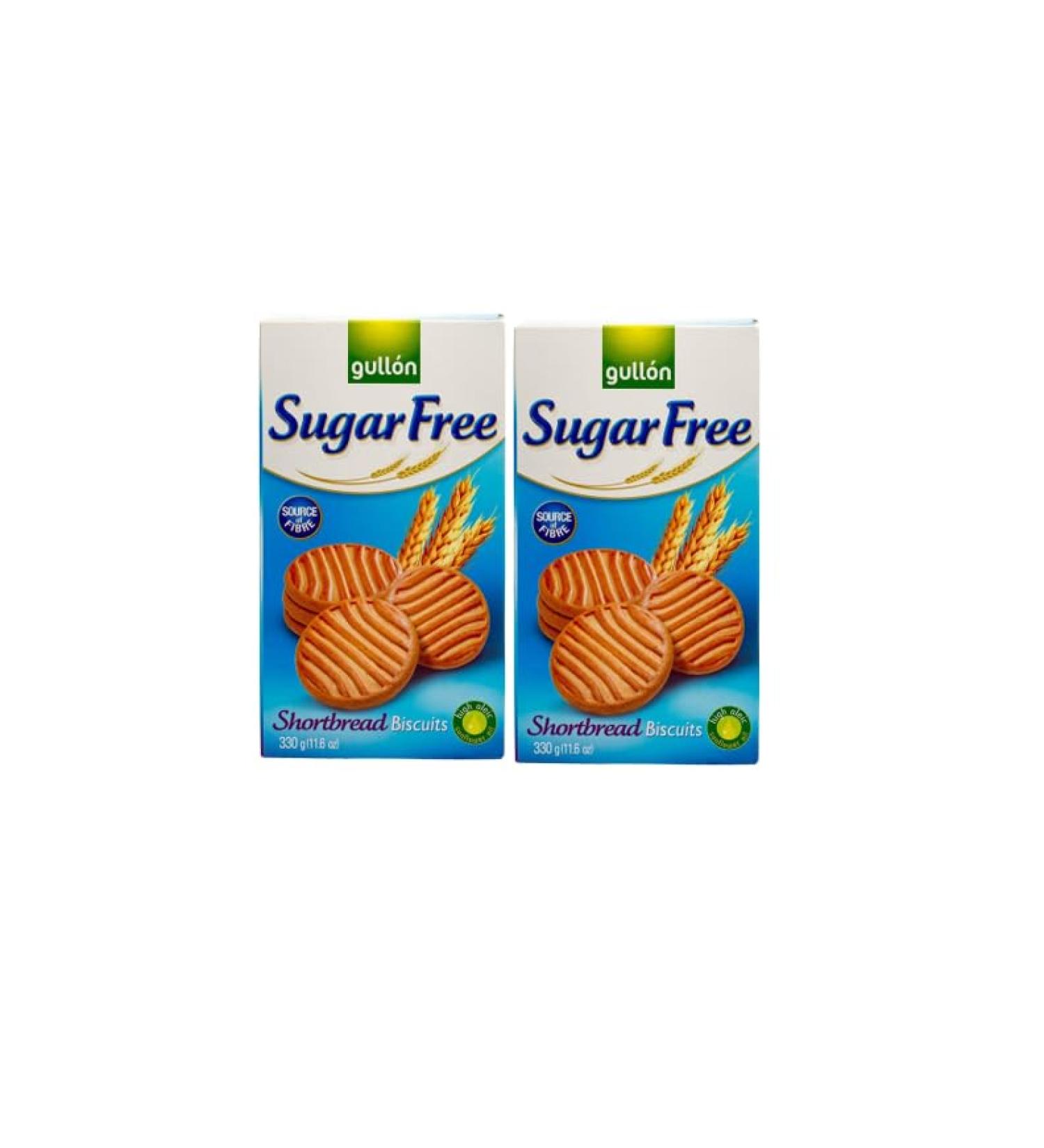 Gullon Sugar Free Shortbread Biscuits 330g x 2 Pack Bundle