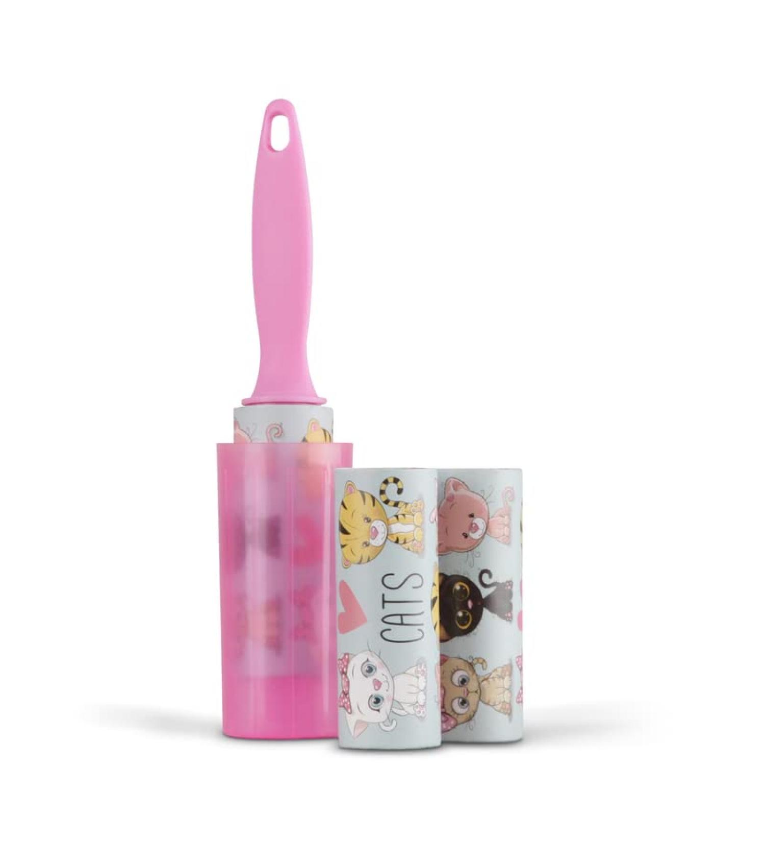3-Pack Pocket Lint Rollers with Protective Cap - Cat Designs | Perfect for On-the-Go Lint Removal - Buy Online on SooperMarket.com
