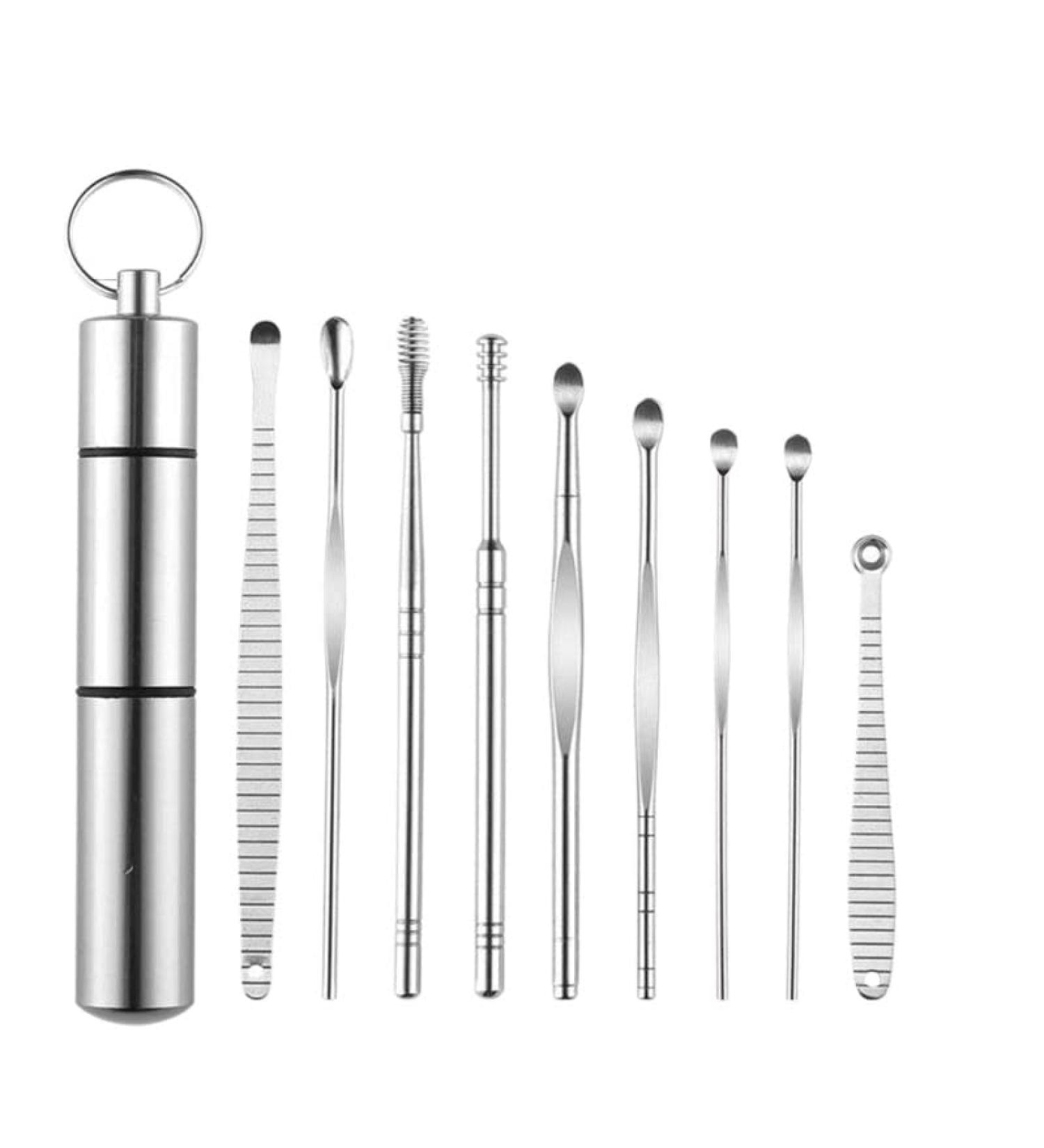 10-Piece Ear Pick Cleansing Tool Set with Storage Box - Earwax Removal Kit with Cleaning Brush - Buy Online on SooperMarket.com