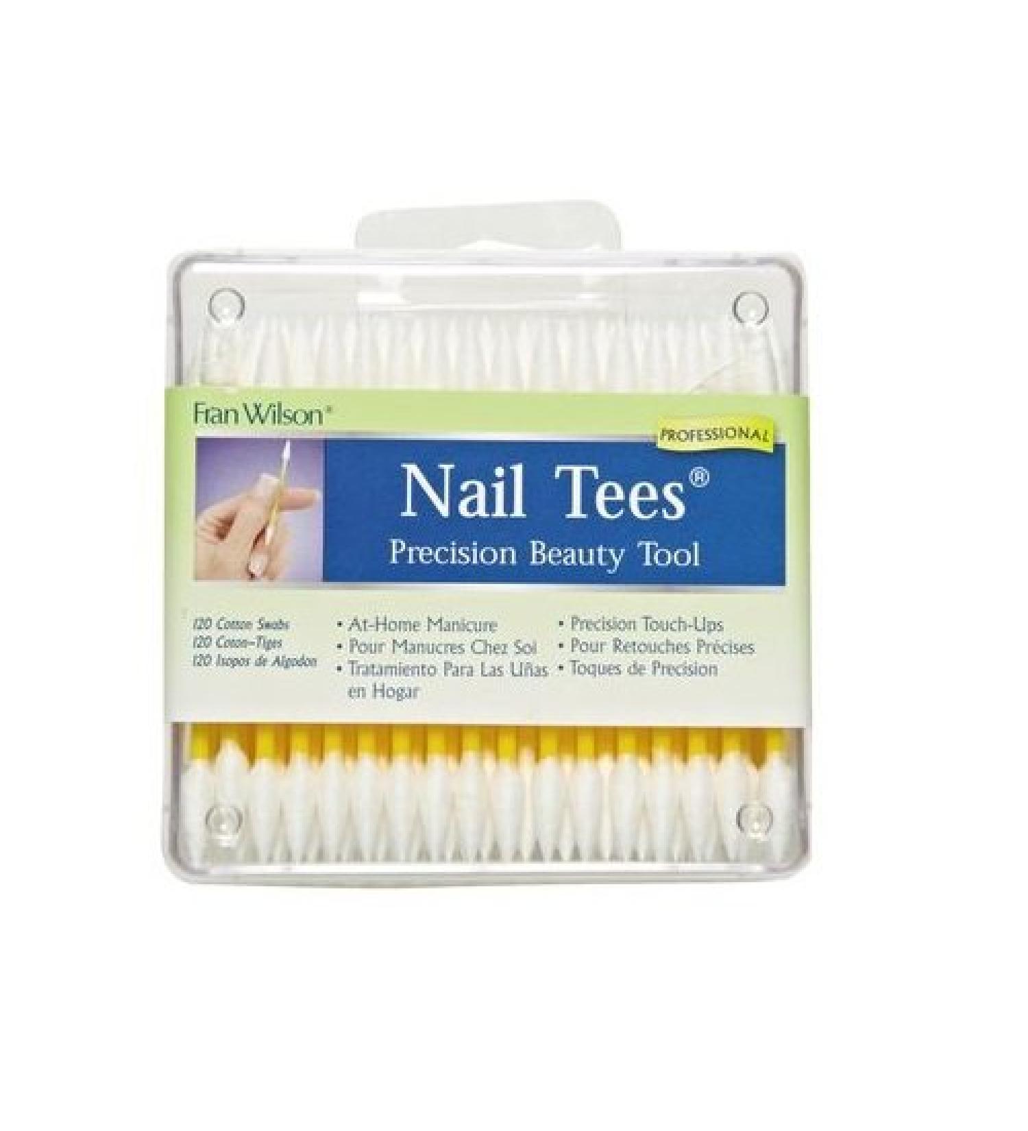 Fran Wilson NAIL TEES COTTON TIPS 120 Count - The Ultimate Nail Tool, Multi-Purpose Double-sided Swabs with Pointed Ends for Precise Touch-ups and the Perfect At-Home Manicure & Pedicure