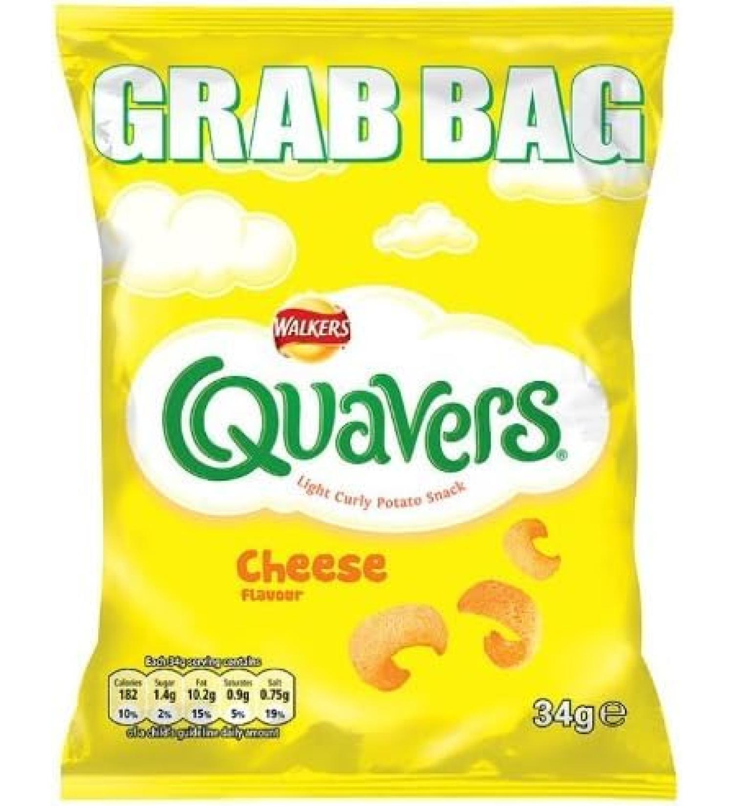 Walkers Quavers Cheese Snacks Crisps 30x34g (Wholsale Box) - Buy Online on SooperMarket.com