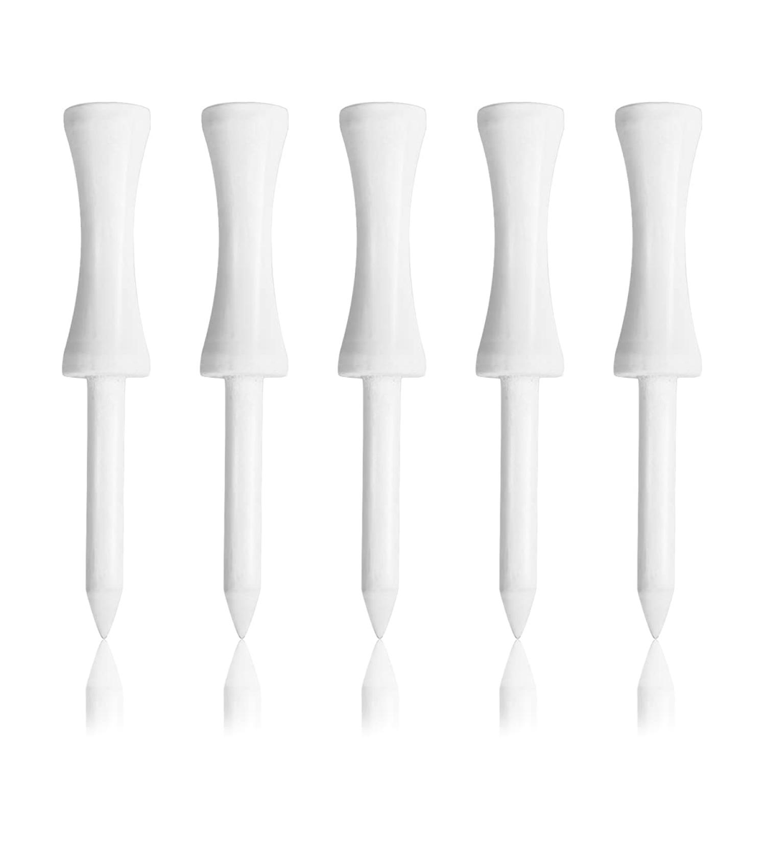 Zivisk Bamboo Golf Tees 100 Count - 2-1/8, 2-3/4, 3-1/4 Inch (White Natural Color) - Buy Online on SooperMarket.com