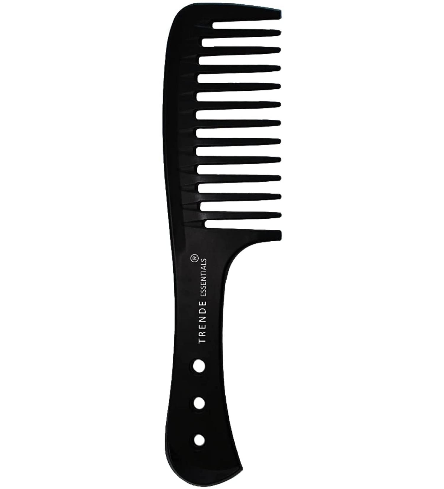 Trende Essentials Wide Tooth Comb - Heat Resistant Detangler for Curly Hair - Black - Buy Online on SooperMarket.com