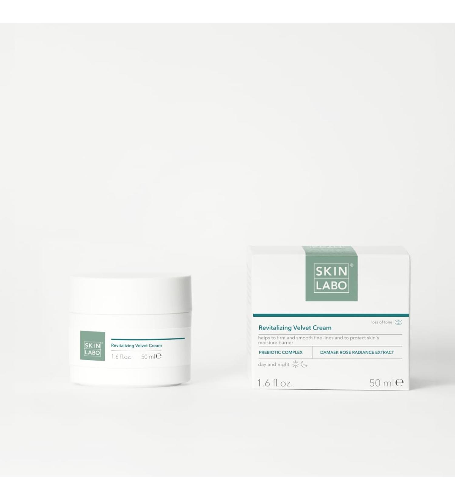 SkinLabo - Velvety Revitalising Cream Protects the Skin's Moisture Barrier Smoothes Wrinkles with Prebiotic Complex Damascene Rose Extract - 50 ml - Buy Online on SooperMarket.com