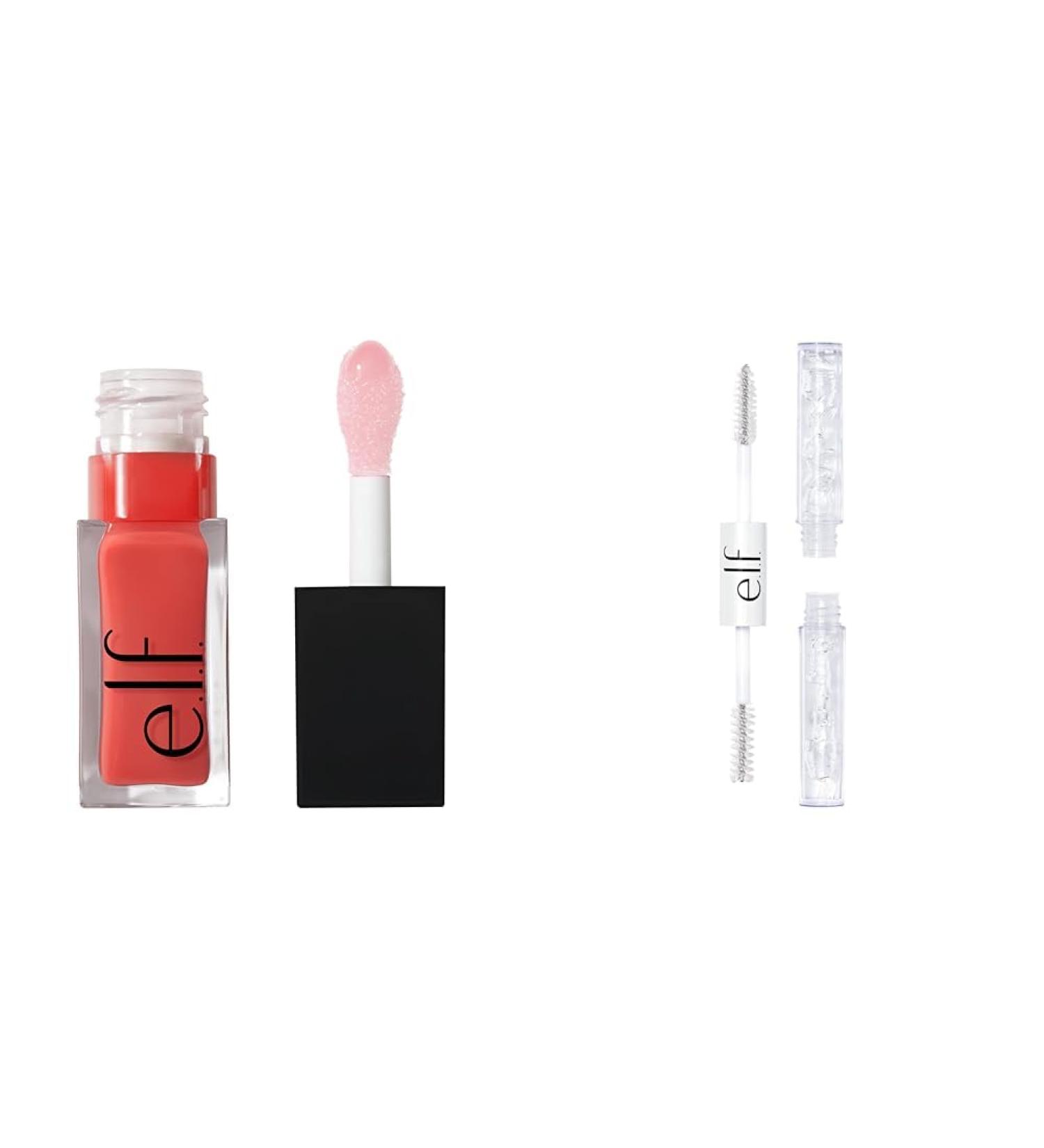 e.l.f. Glow Reviver Lip Oil Nourishing Tinted Lip Oil For A High-shine Finish & Clear Brow & Lash Mascara | Dual-Sided Clear Gel | Conditioning Formula For Healthy Lashes - Buy Online on SooperMarket.com