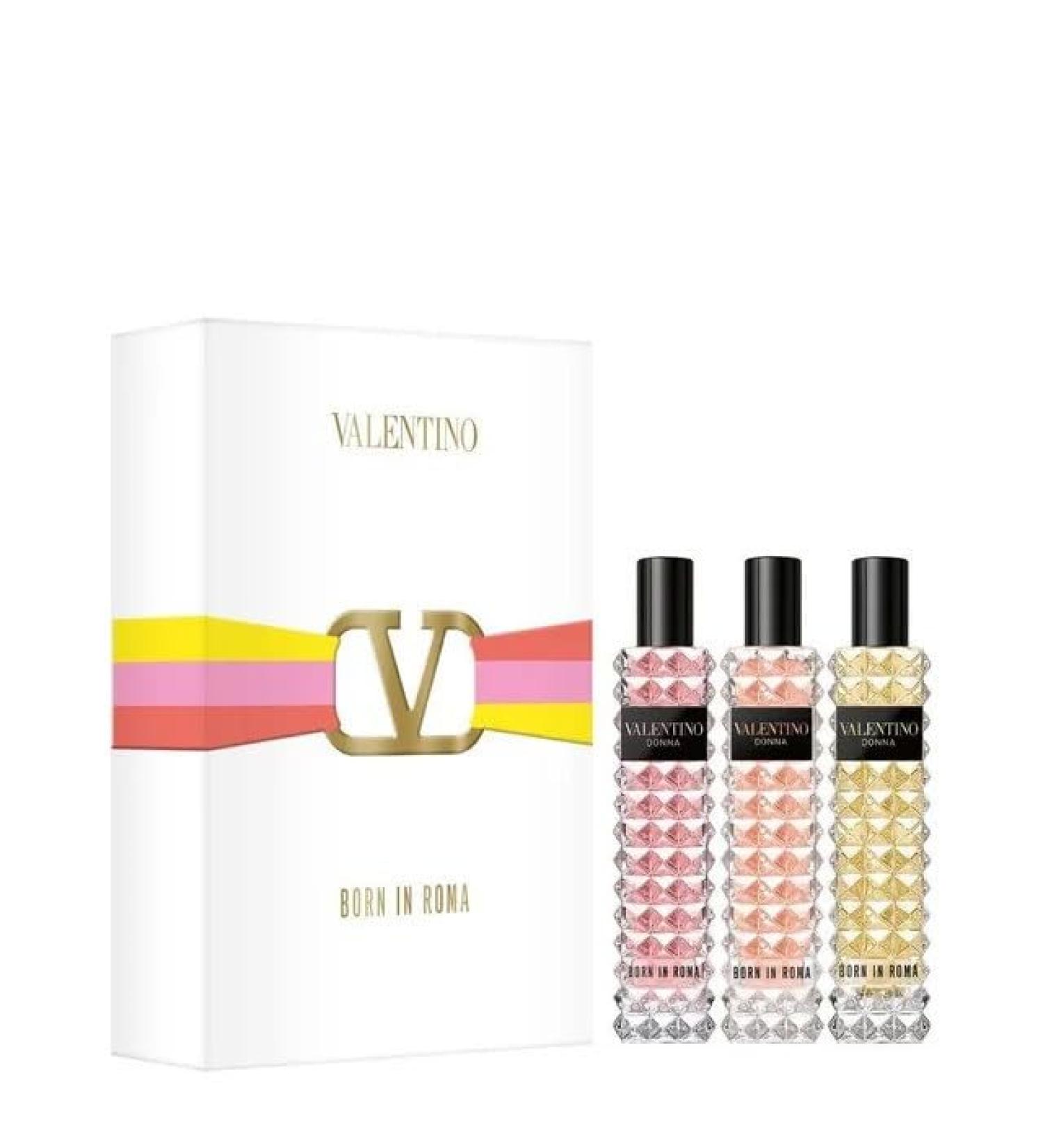 Valentino Donna Born in Roma Travel Spray Perfume 3PC Gift Set Born In Roma Eau De Parfum 0.5 Oz + Born In Roma Coral Fantasy EDP 0.5 Oz + Born In Roma Yellow Dream EDP 0.5 Oz 1.5 Fl Oz (Pack of 1)