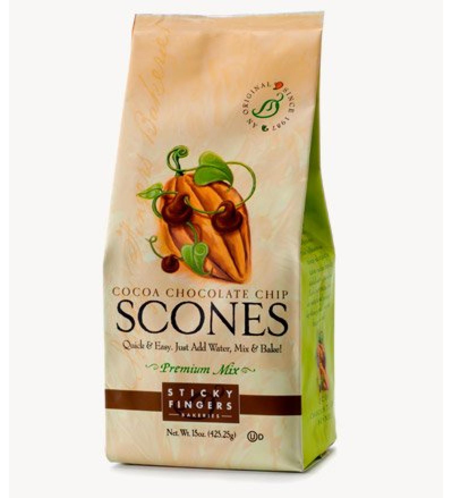 Sticky Fingers Bakeries Bulk Scone Mix - 6 Pack of 15 oz Just Add Water Scone Mixes (Chocolate Chip) - Buy Online on SooperMarket.com