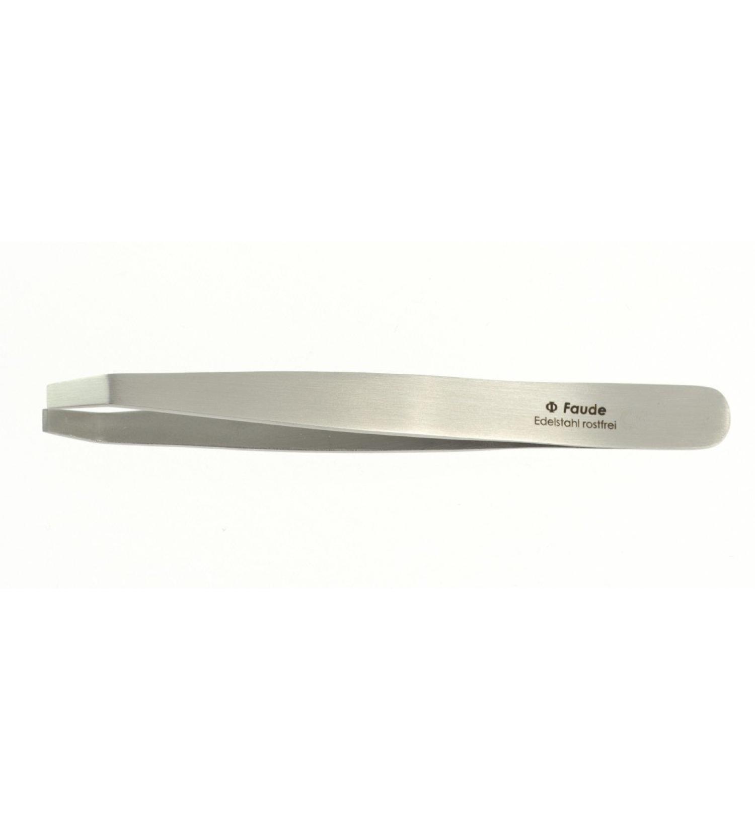 Faude Cosmetic Tweezers 9.5cm angled 4mm wide stainless steel