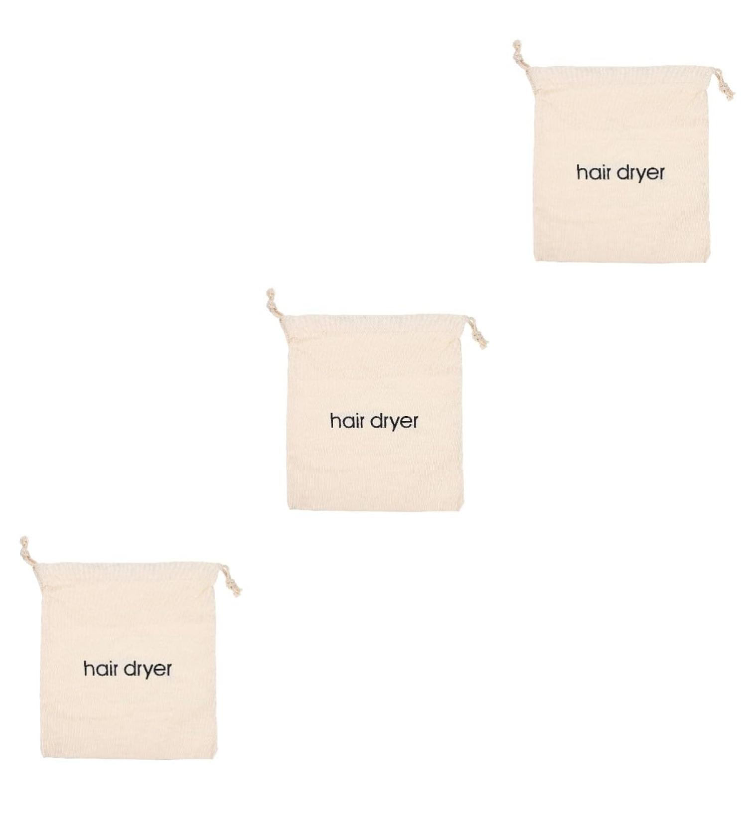 PLAFOPE 3pcs Hair Dryer Storage Bag Storage Bag Drawstring Dryerbag Hairdryer Case Toiletey Sac Beige Fabric - Buy Online on SooperMarket.com