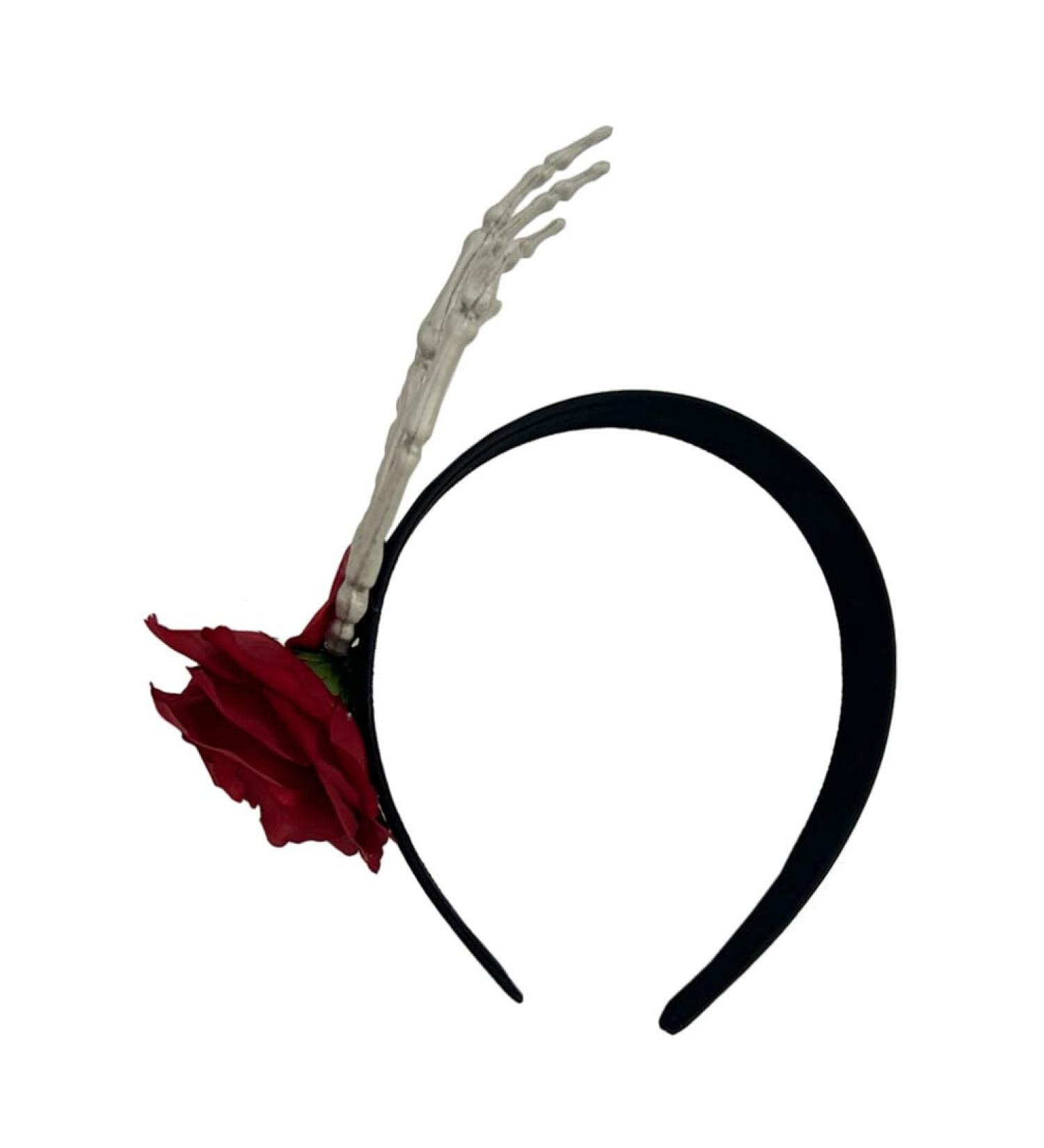 IMIKEYA Halloween Headband Red Rose Skull Headband Day Of The Dead Flowers Hairband with Skeleton Hand Zombie Bridal Cosplay Costume Hair Accessories - Buy Online on SooperMarket.com