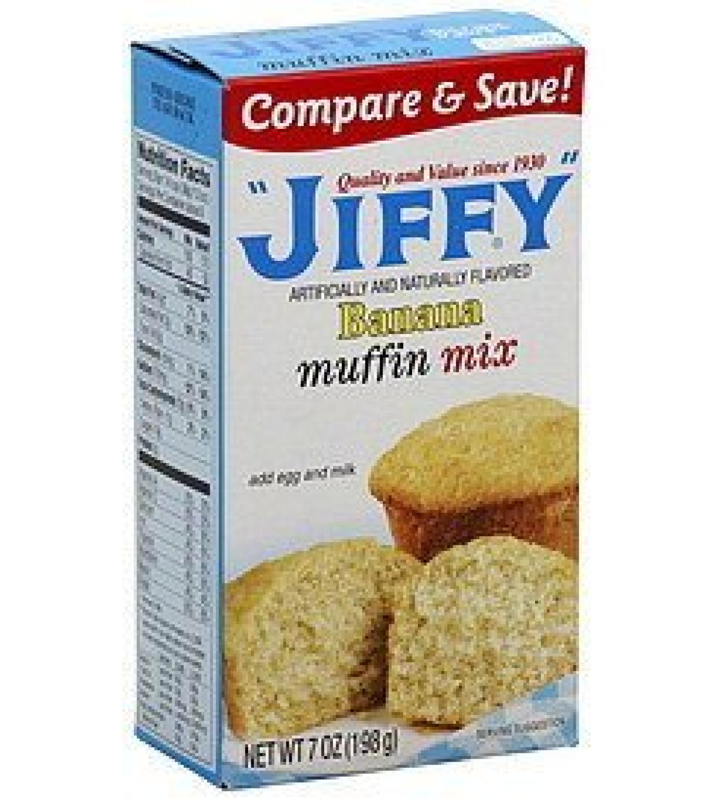 Jiffy, Banana Muffin Mix, 7oz Box (Pack of 6) Banana 7 Ounce (Pack of 6)