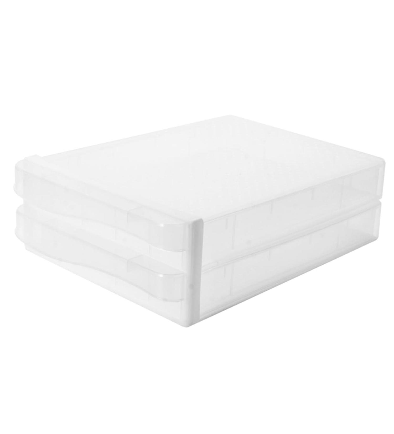 OSALADI 1 pc box Home Container Dumplings Double-deck Containe Eggs Transparent Plastic Deck re-usable Transparent Color 36X26CM double-deck - Buy Online on SooperMarket.com