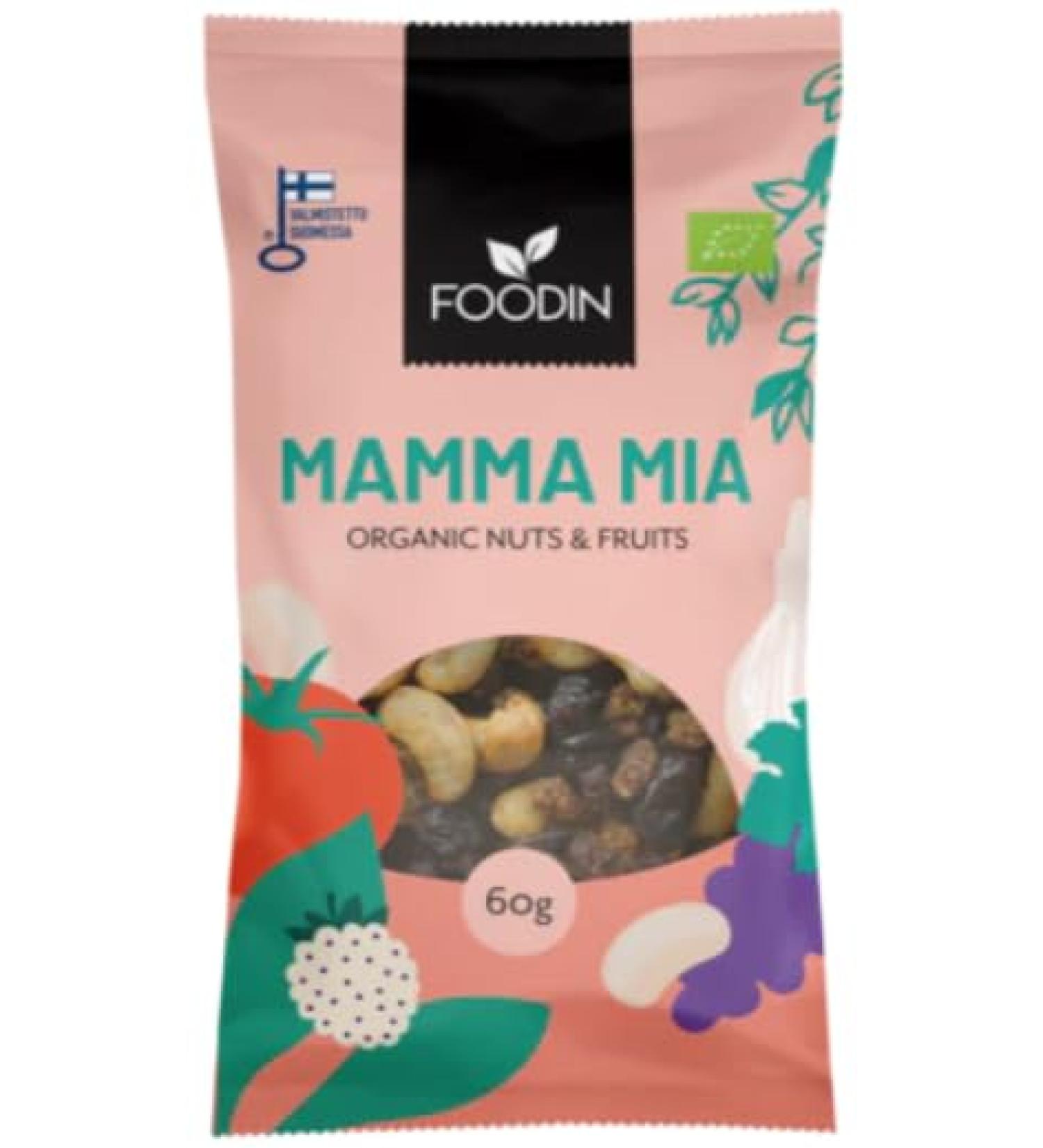 Foodin Nuts & Fruits Mamma Mia Organic 60 g Pack of 8 - Buy Online on SooperMarket.com