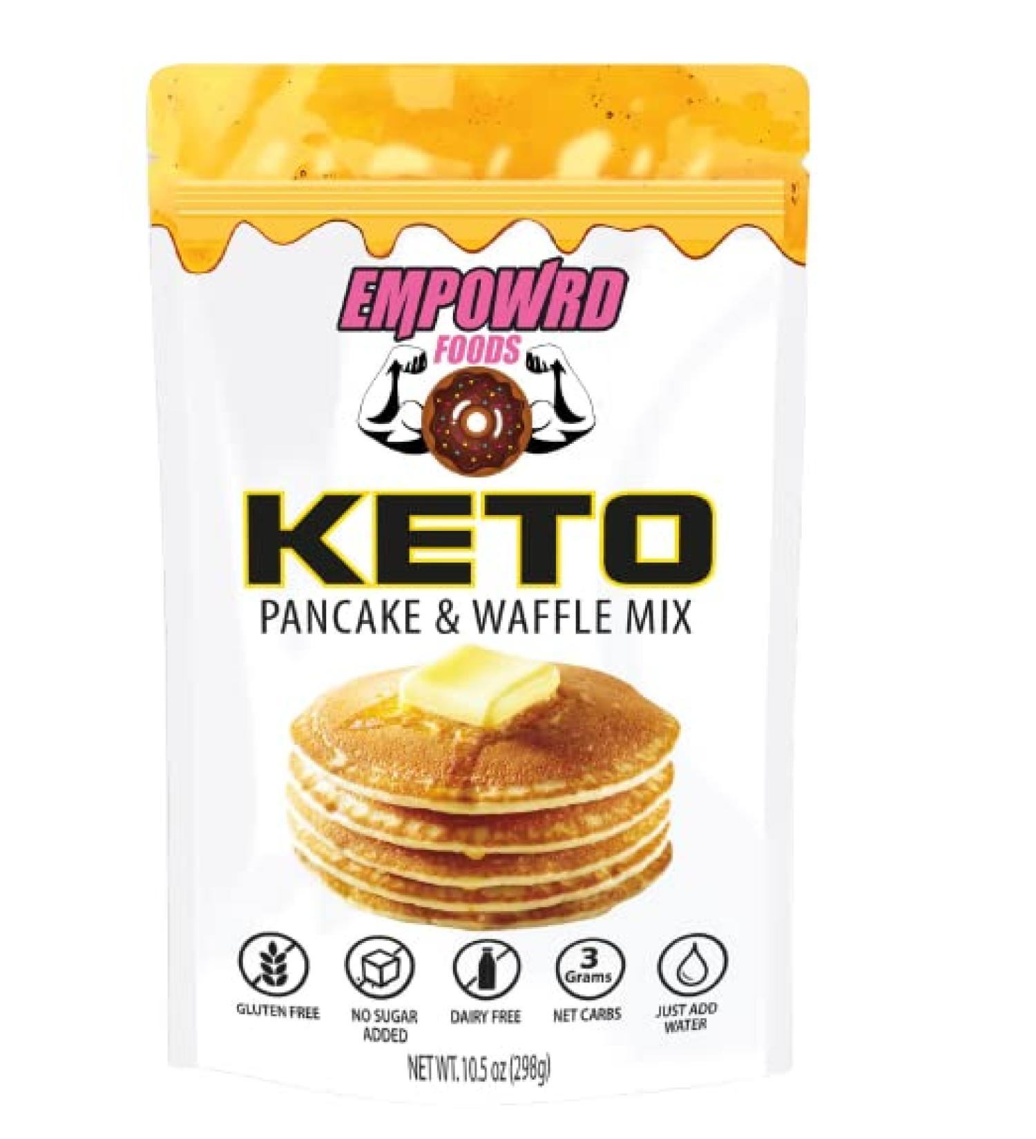 Keto Pancake & Waffle Mix | Fluffy, Gluten-Free, Grain-Free, Dairy-Free | Low Carb & Sugar-Free | Just Add Water | 3g Net Carbs | Baking Mix for Pancakes, Waffles, Cupcakes, Bread | English Muffins - Buy Online on SooperMarket.com