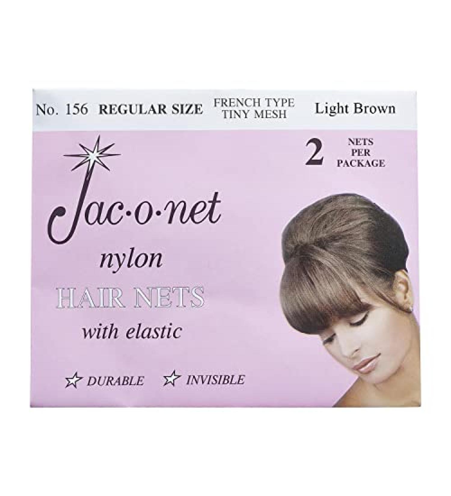Jac-O-Net French Type Tiny Mesh Hair Net-Regular Size Light Brown 2 Net Per Pack Pack of 12