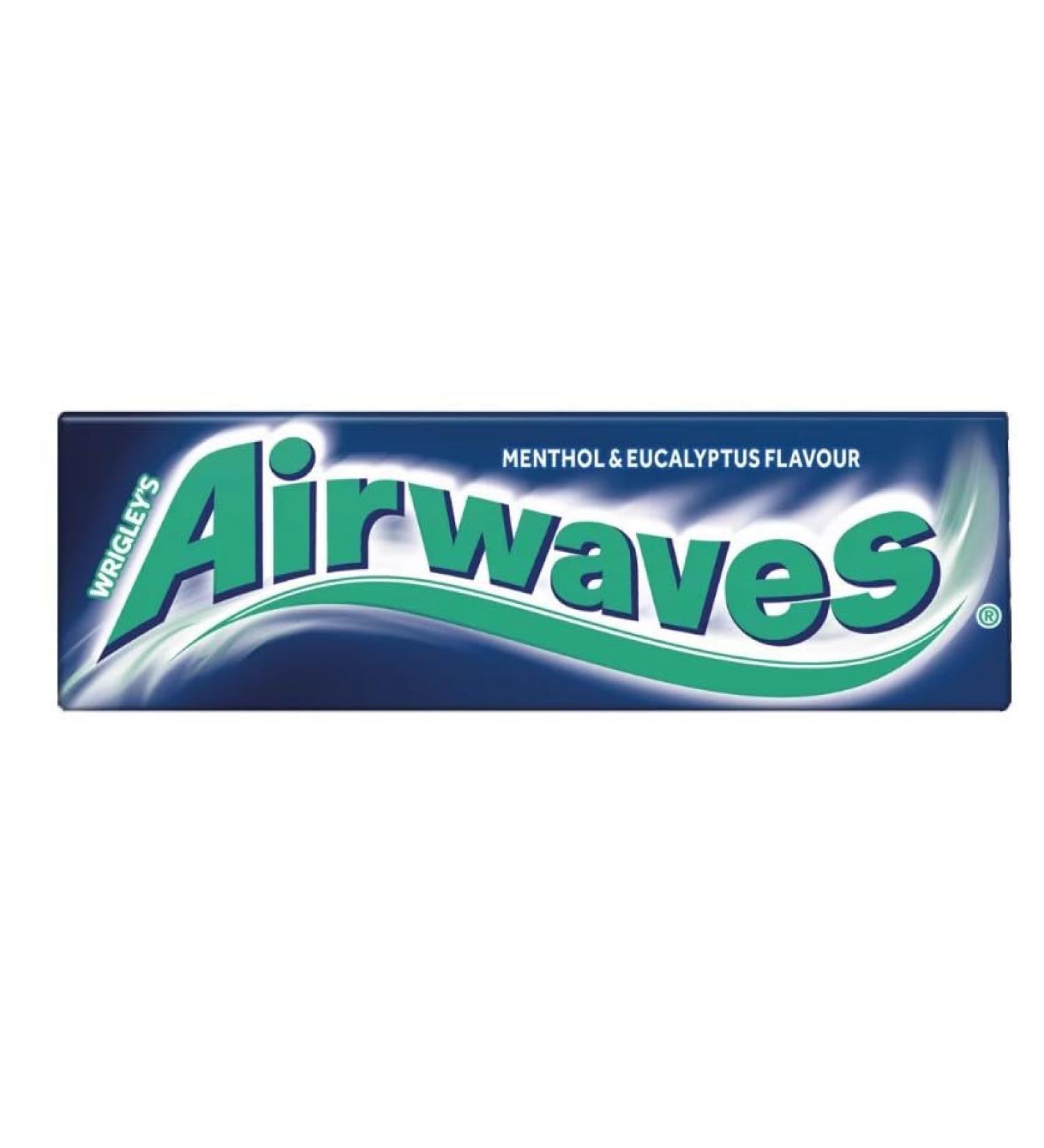 WRIGLEY'S 30 PACK AIRWAVES SUGAR FREE CHEWING GUM BOX (MENTHOL & EUCALYPTUS)