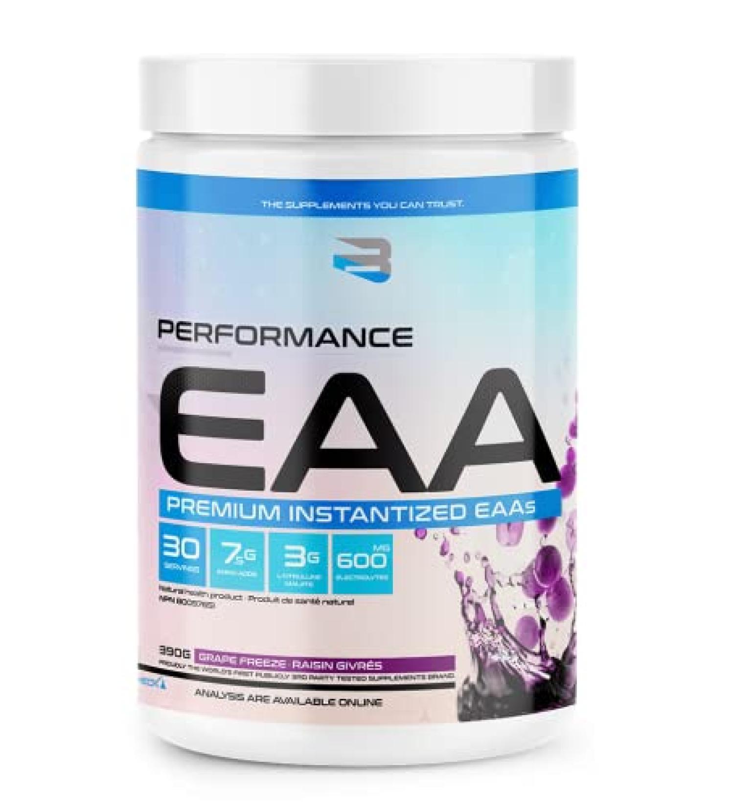 Believe Supplements Performance EAA - Essential Amino Acids Formula | Boost Muscle Recovery Performance & Hydration | Sugar-Free & Delicious Flavors Available! (30 servings Grape Freeze) Grape Freeze 30 servings - Buy Online on SooperMarket.com