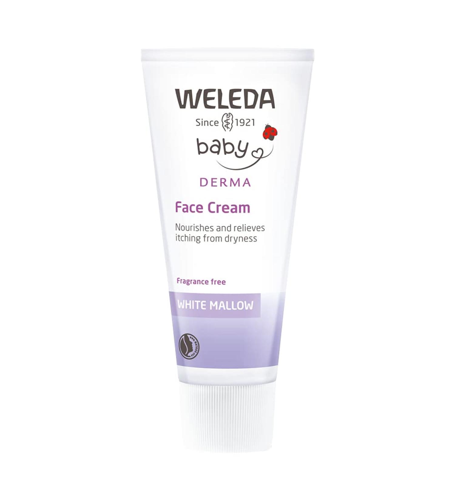Weleda Baby Sensitive Care Face Cream with White Mallows Extracts - 1.7 fl oz (50 ml) | Soothing, Natural Moisturizer for Delicate Skin - Buy Online on SooperMarket.com