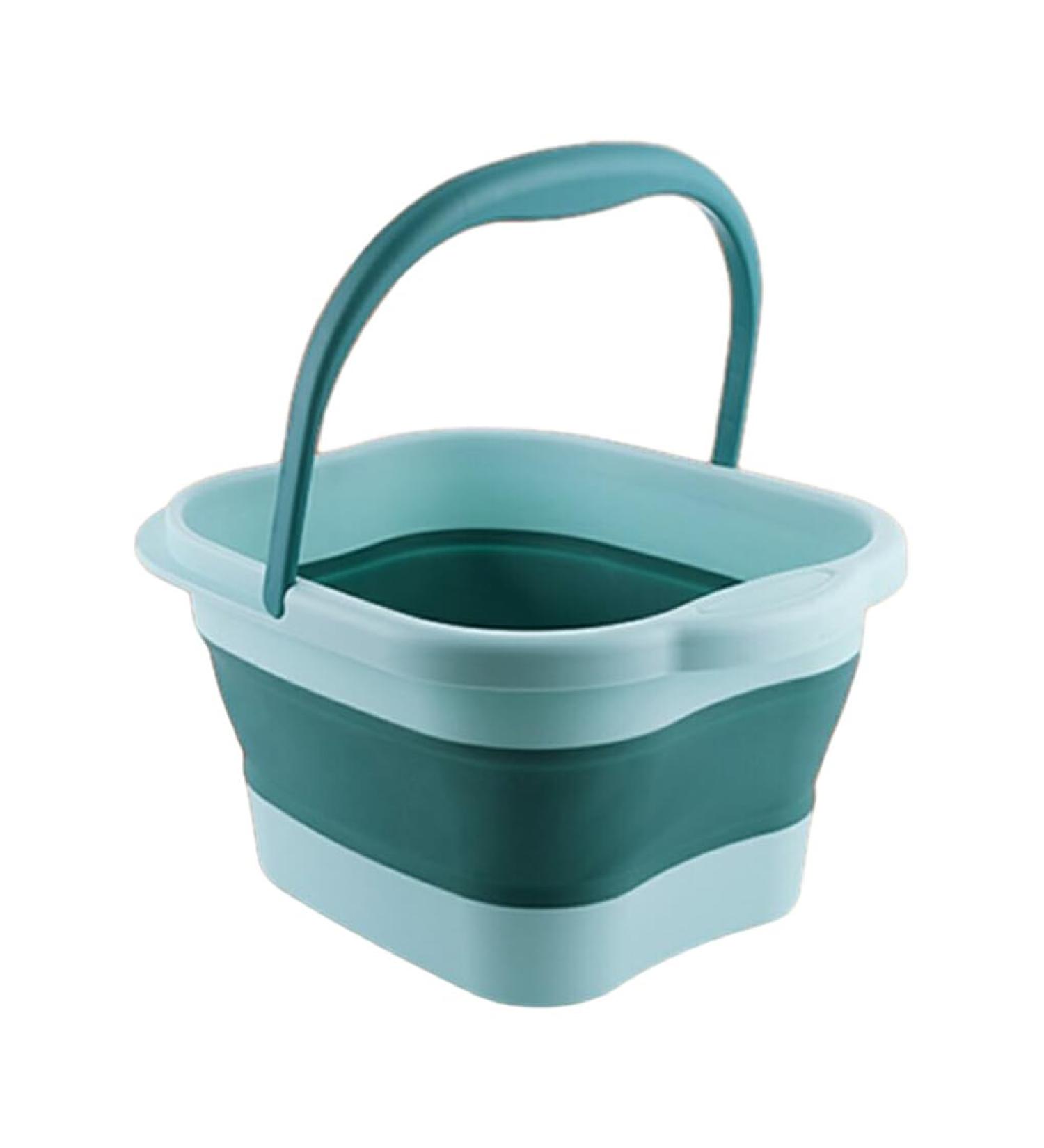 Yusseqdd Collapsible Foot Bath Basin - Multifunctional Large Capacity Foldable TPE Bucket for Home & Salon Use - Light Blue - Buy Online on SooperMarket.com