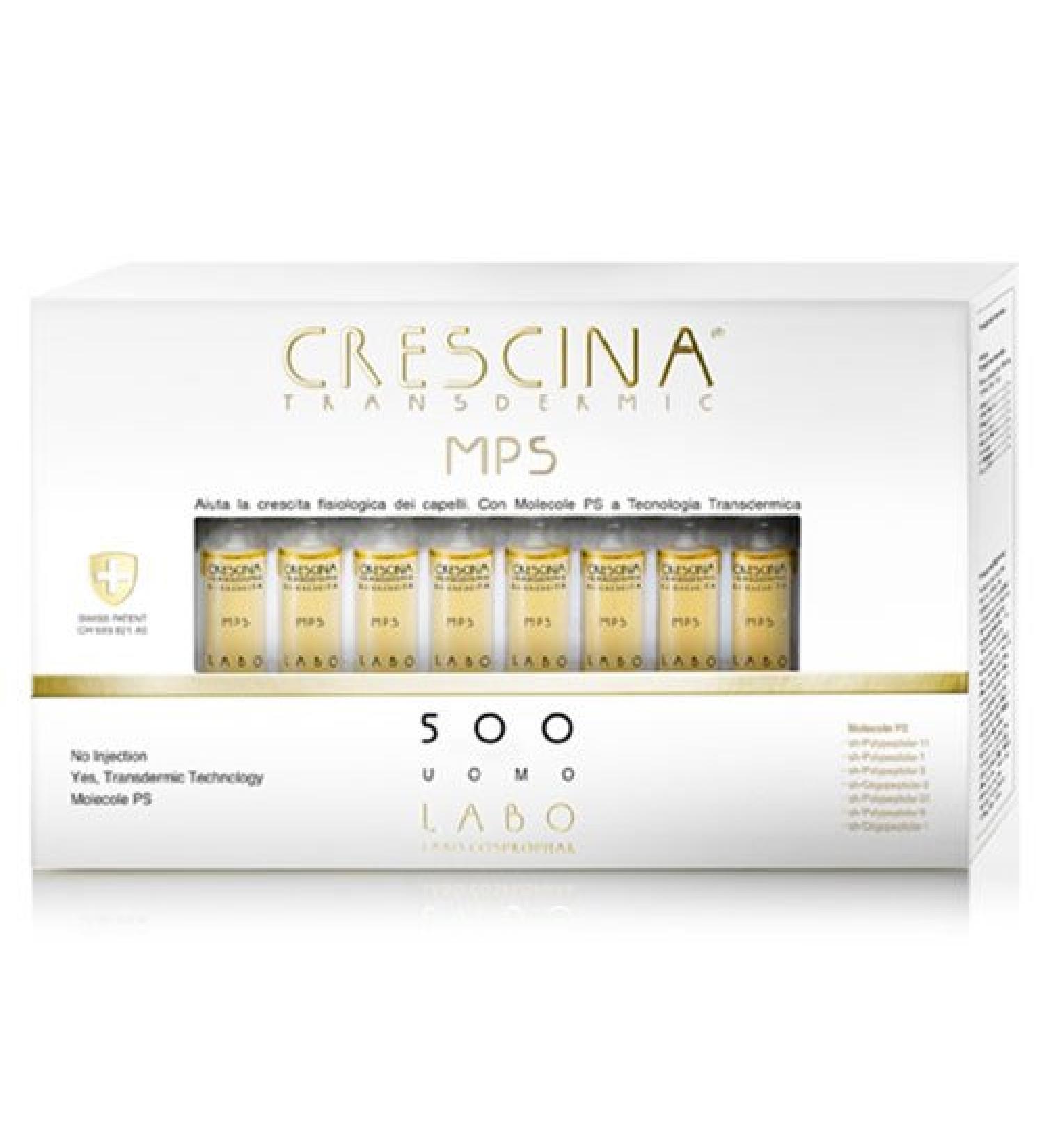 LABO CRESCINA TRANSDERMIC MPS RI-CRESCITA 500 Hair Protection for Men 40 Vials