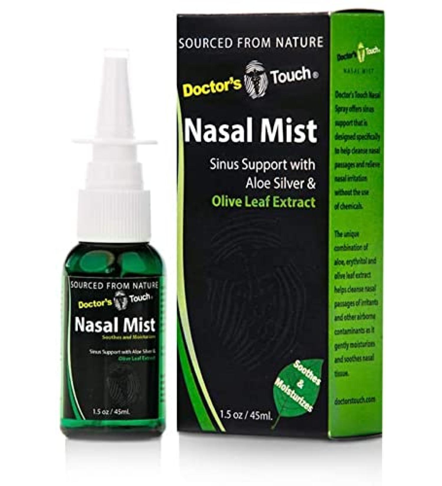 Doctor's Touch Nasal Spray for Dry Nose - Aloe & Colloidal Silver Sinus Support - Drug Free Relief for Sinus Congestion - 1oz - Buy Online on SooperMarket.com