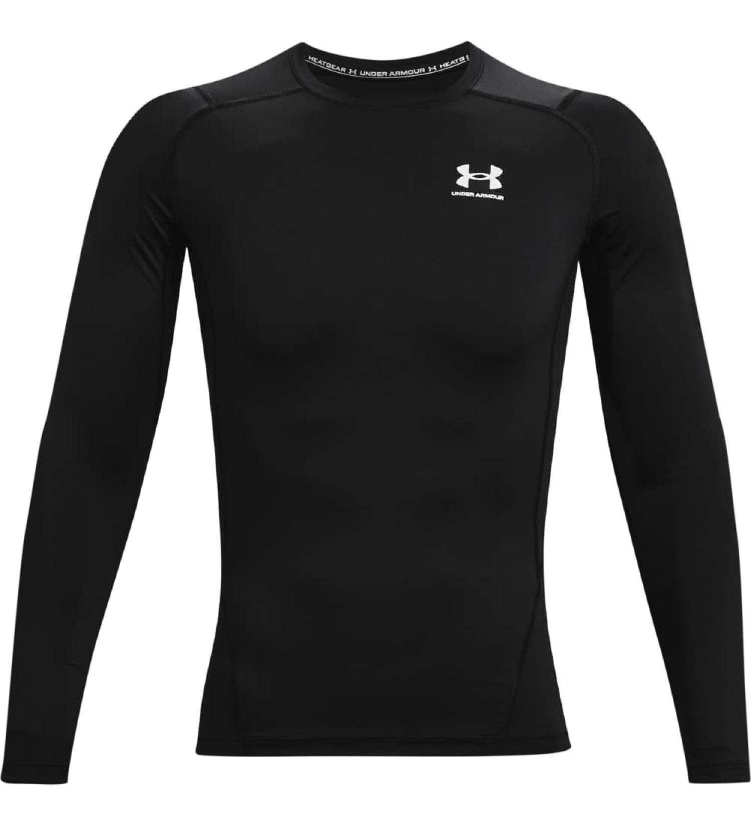 Under Armour Men's HeatGear Compression Long-Sleeve T-Shirt Black/Steel - Size Medium - Buy Online on SooperMarket.com