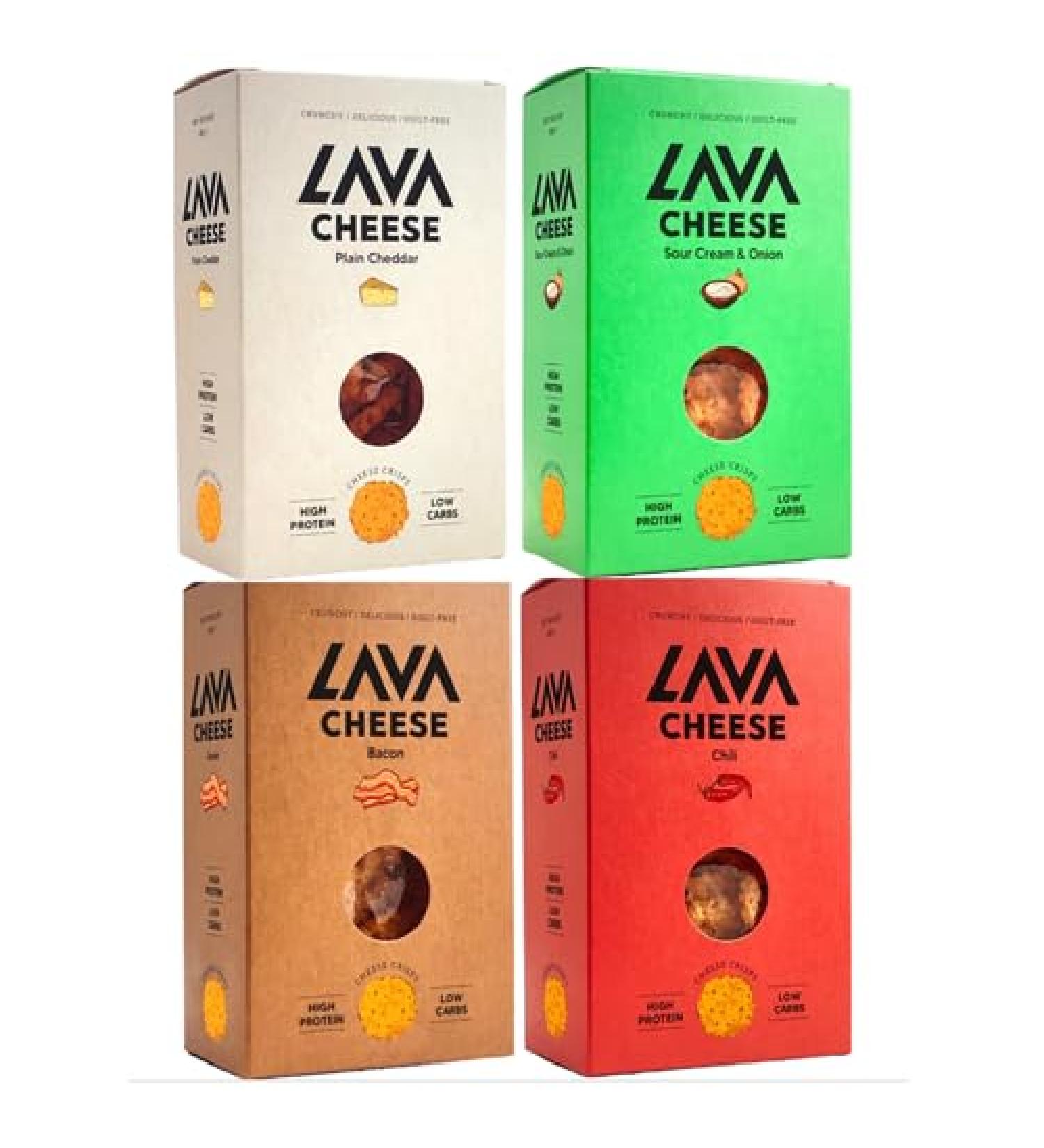 Lava Cheese Plain Cheddar Chilli Bacon Sour Cream & Onion - One Pack 60g Each - Buy Online on SooperMarket.com