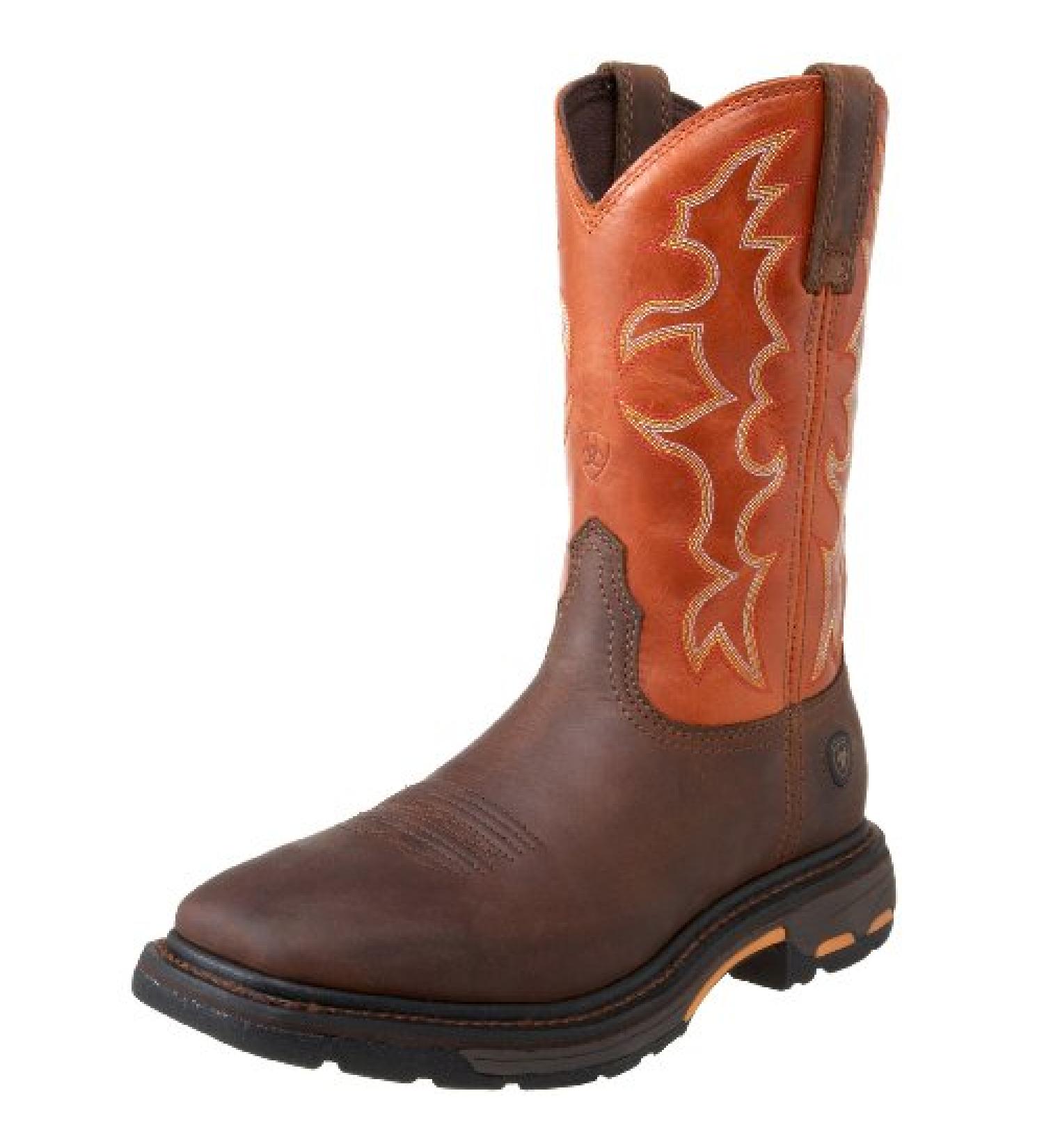 ARIAT Men's Workhog Wide Square Toe Work Boot 10 Dark Earth - Durable and Comfortable Work Boots - Buy Online on SooperMarket.com