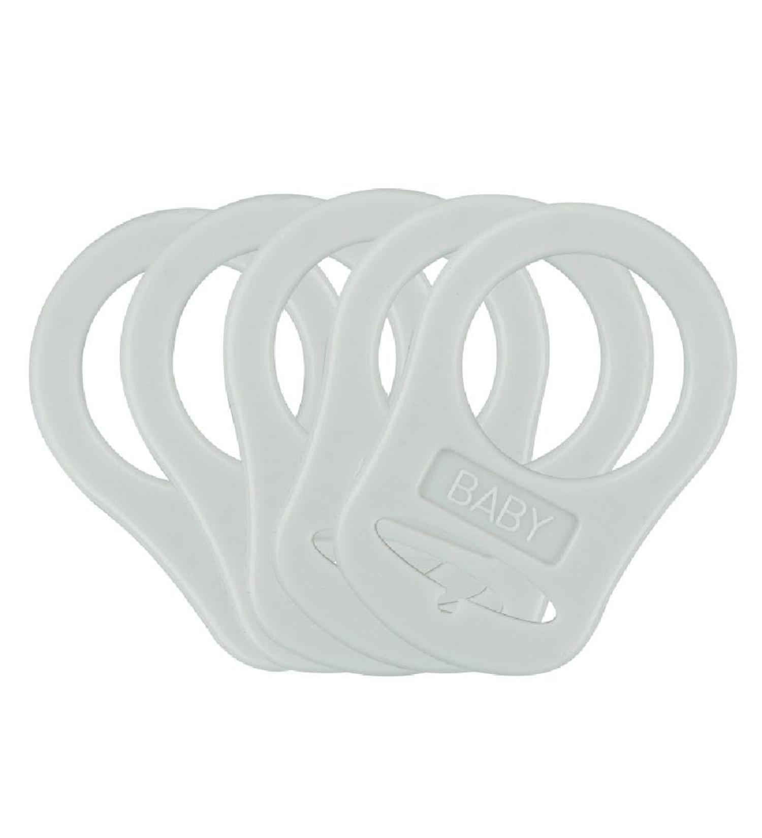 Soft Silicone Baby Pacifier Holder Clip - 5pcs Multi Colors | Free Silicone Adapter Rings - Shop Now! - Buy Online on SooperMarket.com