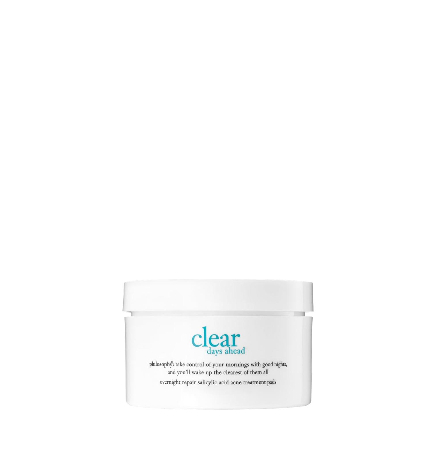 Philosophy Clear Days Ahead Overnight Repair Acne Treatment Pads - Salicylic Acid for Clear Skin - 60 Count - Buy Online on SooperMarket.com