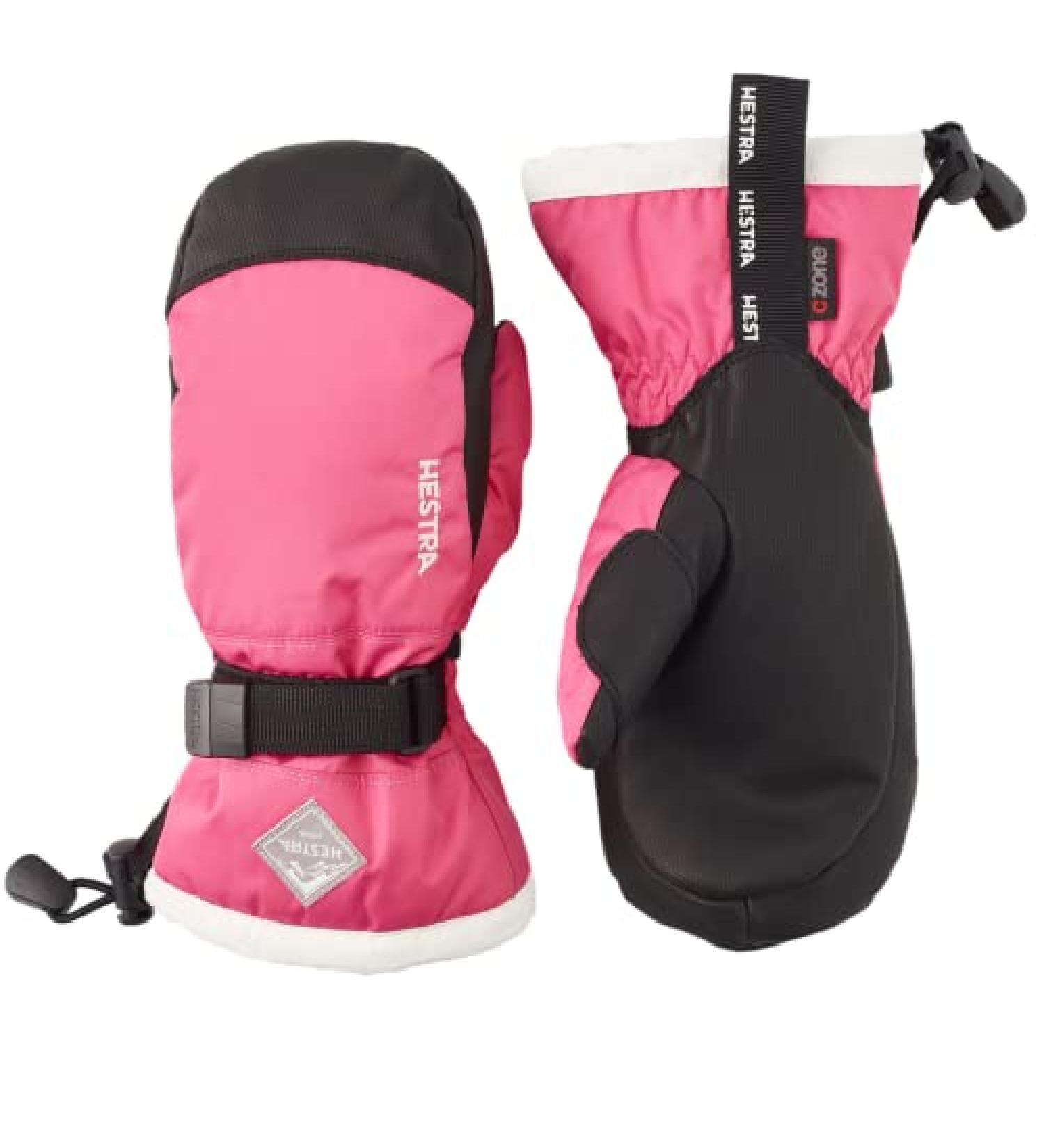 Hestra Gauntlet CZone Junior Mitt (Youth 4-13yrs) | Waterproof Insulated Kids Snow Mittens - Fuchsia/Ivory - Buy Online on SooperMarket.com