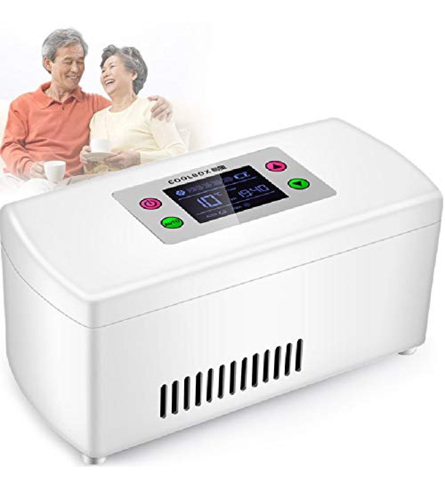 Portable Fridge Cooler Insulin Cooler Accurate Temperature Control 0-18 Built-in Rechargeable Lithium Battery Suitable for Insulin Serum Interferon Eye Drops Storage - Buy Online on SooperMarket.com