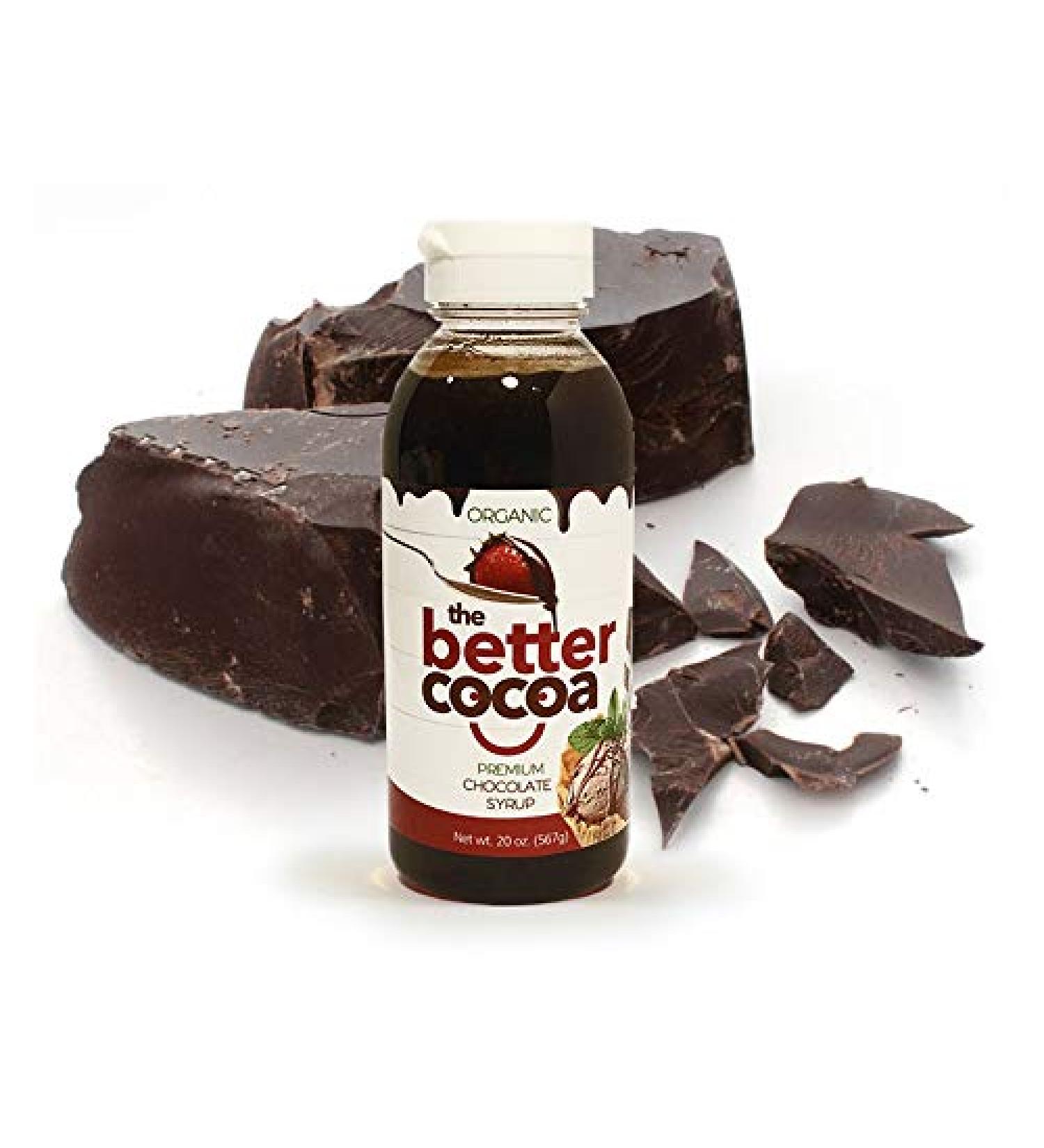 Premium Organic Chocolate Syrup - 20 oz | Vegan, Non-GMO, Low Glycemic | Made With Agave - Buy Online on SooperMarket.com