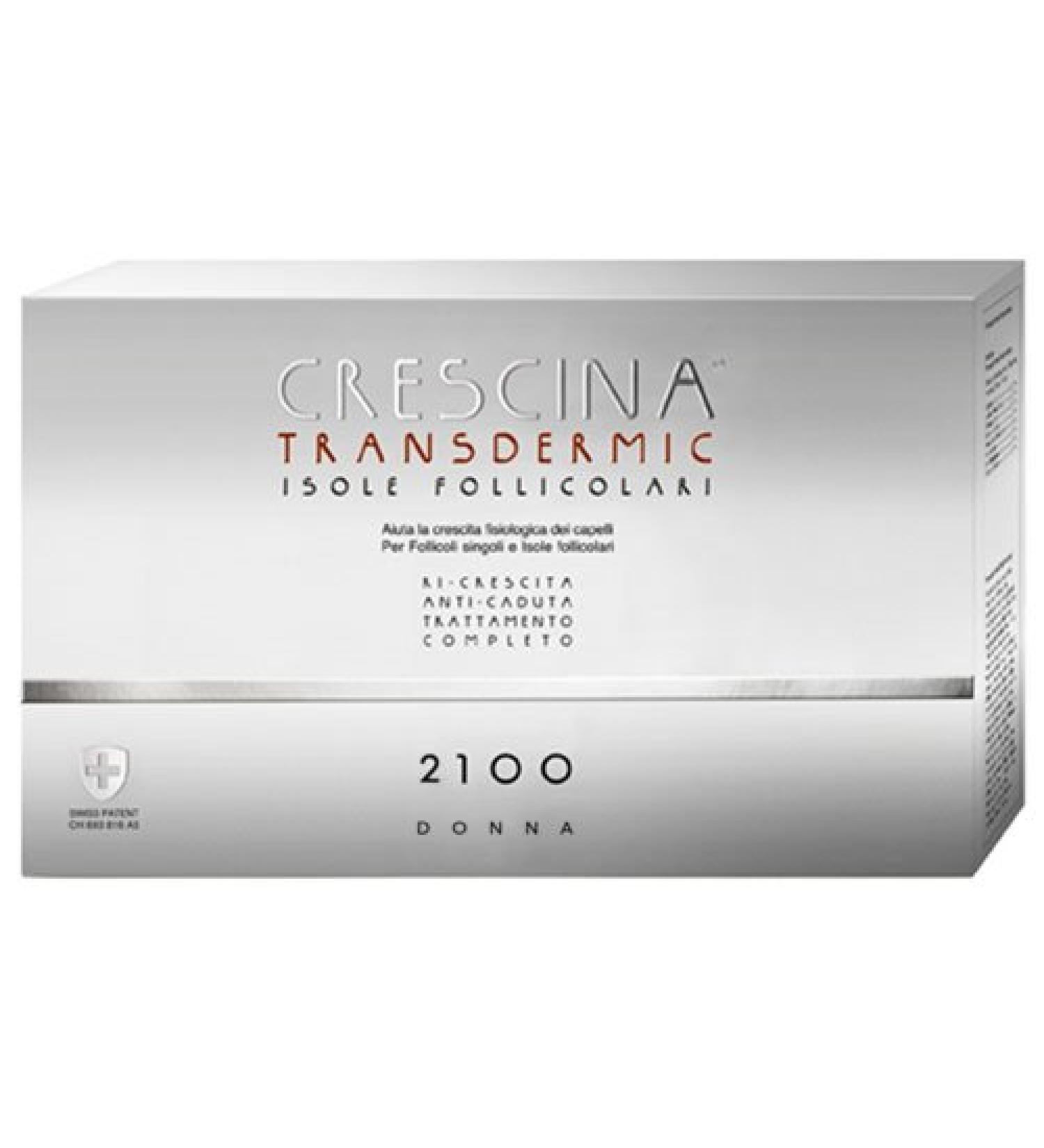 LABO CRESCINA TRANSDERMIC ISOLE FOLLICOLARI TRANSPARENT COMPLETE RI-CRESCITA + ANTI-CADUTA 2100 Care Women 20+20 Viale