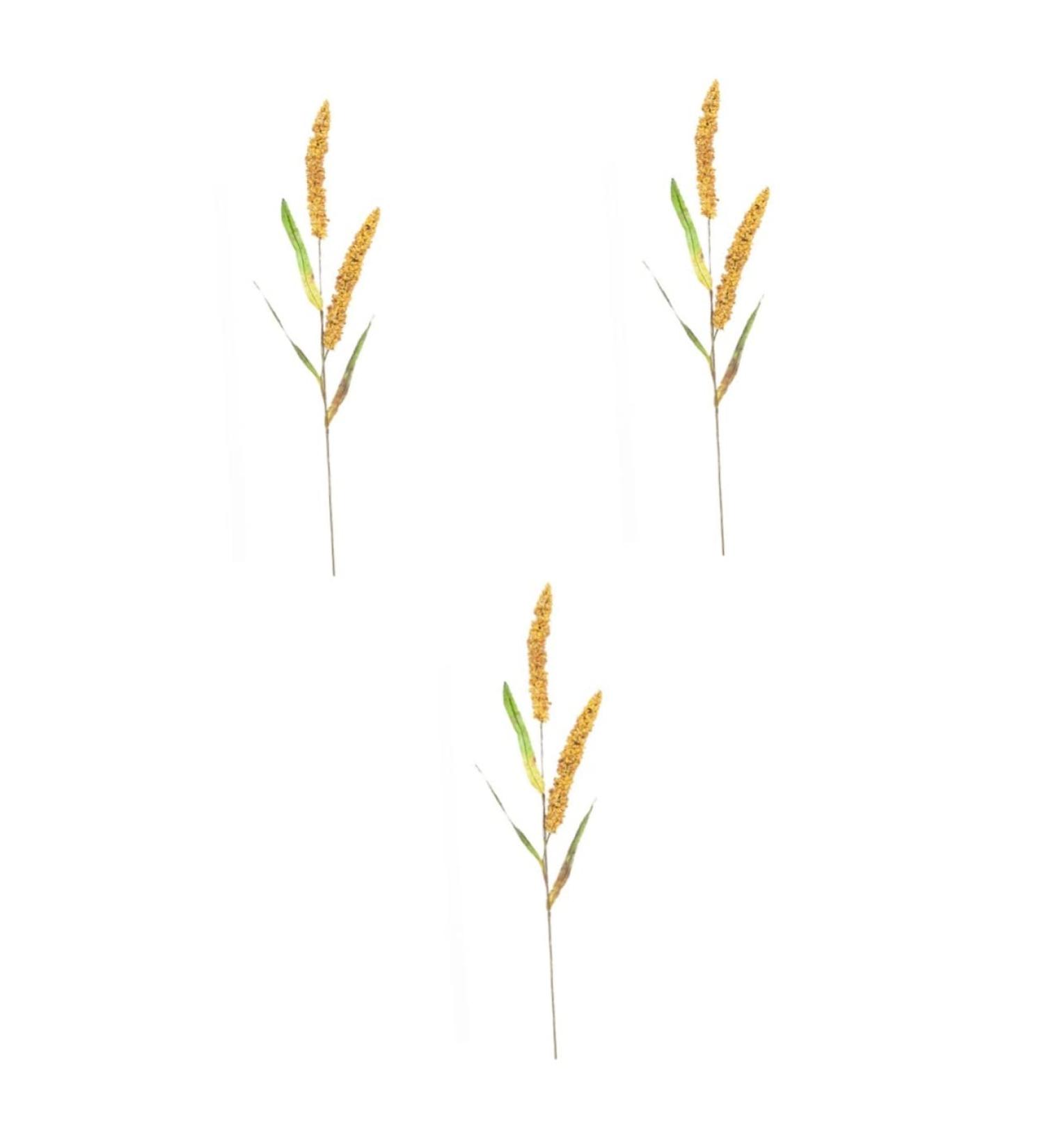Warmhm 3pcs Simulated Ears of Corn Fake Wheat Ears Dried Wheat Stalks for Decorations Wheat Decoration Single Artificial Grass Plant Artificial Wheat Ears Stalks Vegetable Iron Goldenx3pcs 12X75CMx3pcs - Buy Online on SooperMarket.com