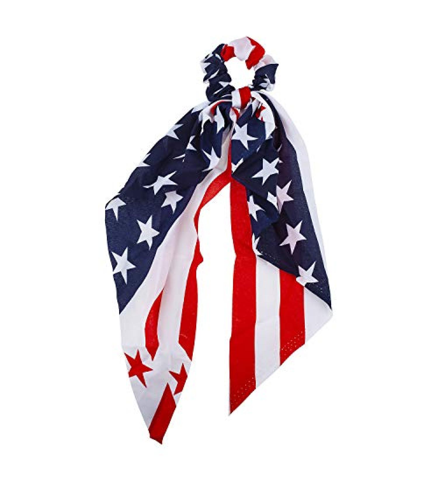 Lux Accessories July 4th American Flag Hair Ties - Navy Blue, Red, White Stars - Buy Online on SooperMarket.com