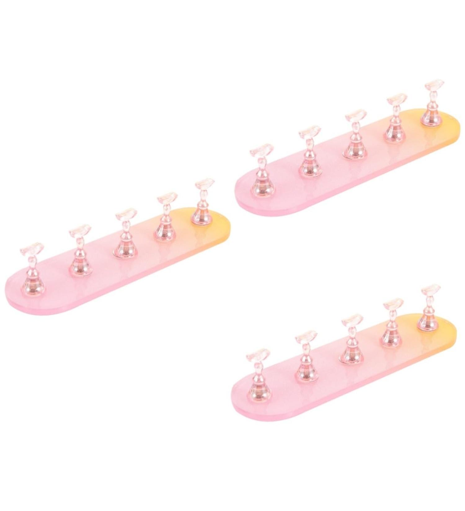 minkissy Creative Nail Stands 3 Sets Nail Practice Holder Beauty Nail Holders Acrylic Trays for Display Training Nail Racks Nail Holder Nail Decor Exercise Rack Plastic and Silver - Buy Online on SooperMarket.com