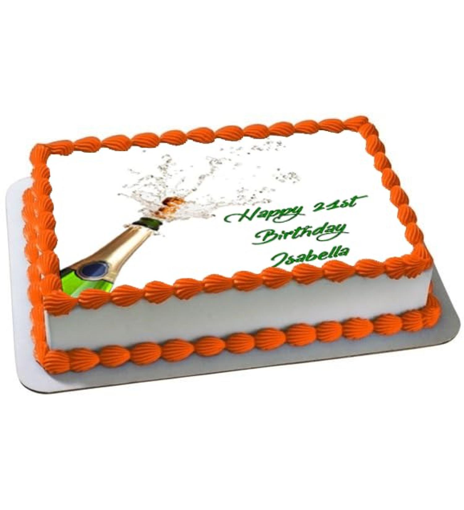 CHAMPAGNE GLASS A4 PREMIUM Edible RICE WAFER Cake Topper DECORATION D1
