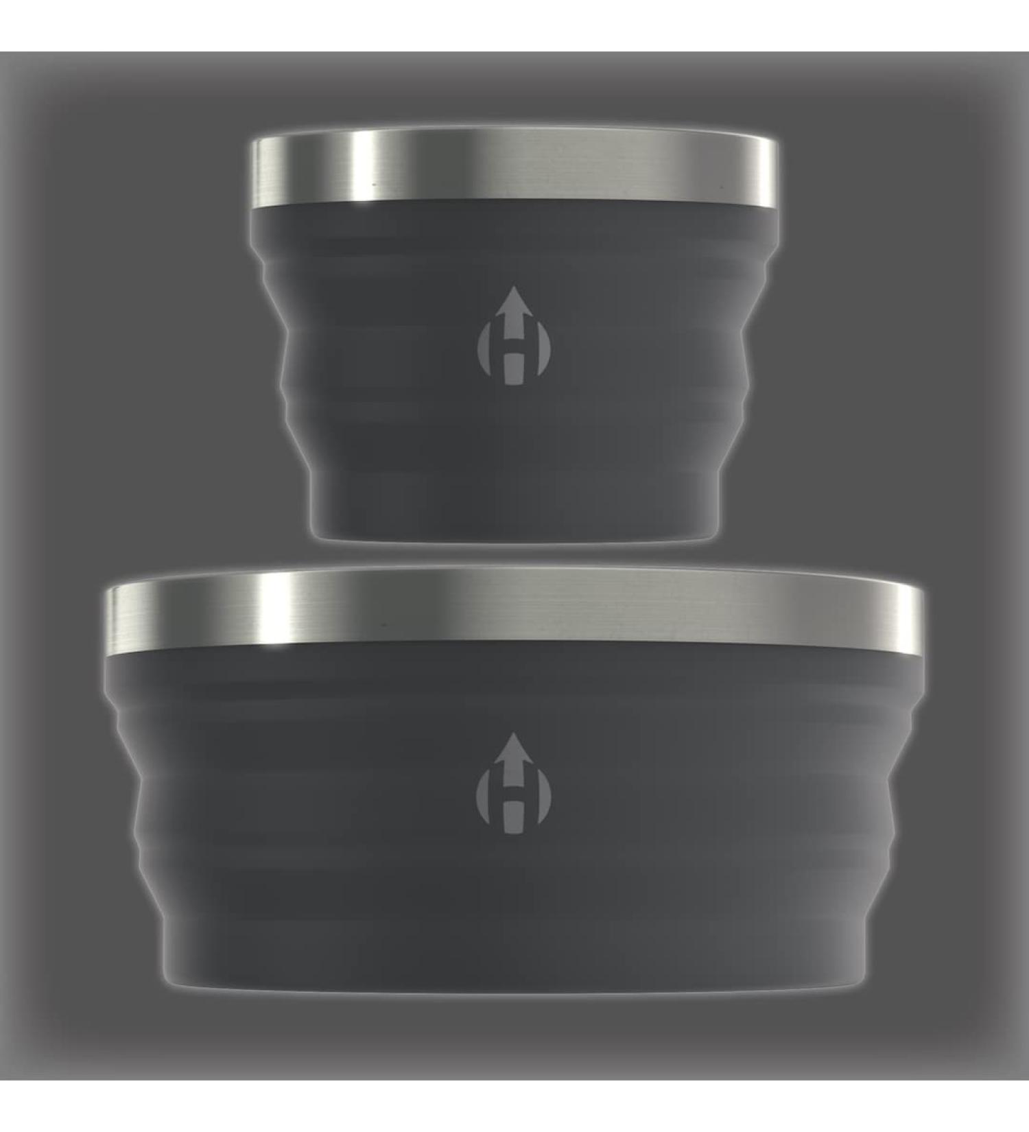 Hydaway Collapsible Bowl Set | 2-Pack | Jet Black - Space-Saving, Travel-Friendly Design - Buy Online on SooperMarket.com
