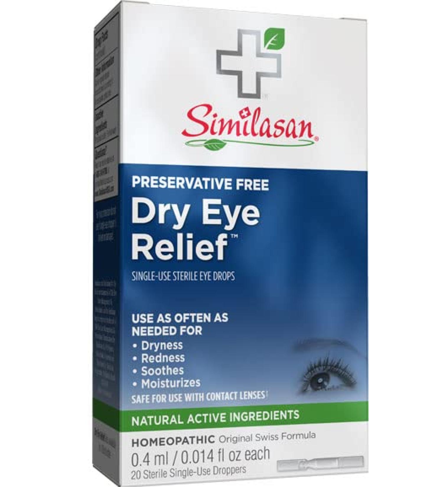 Similasan Dry Eye Relief Drops - 20 Single-Use, Preservative-Free for Temporary Relief - Buy Online on SooperMarket.com