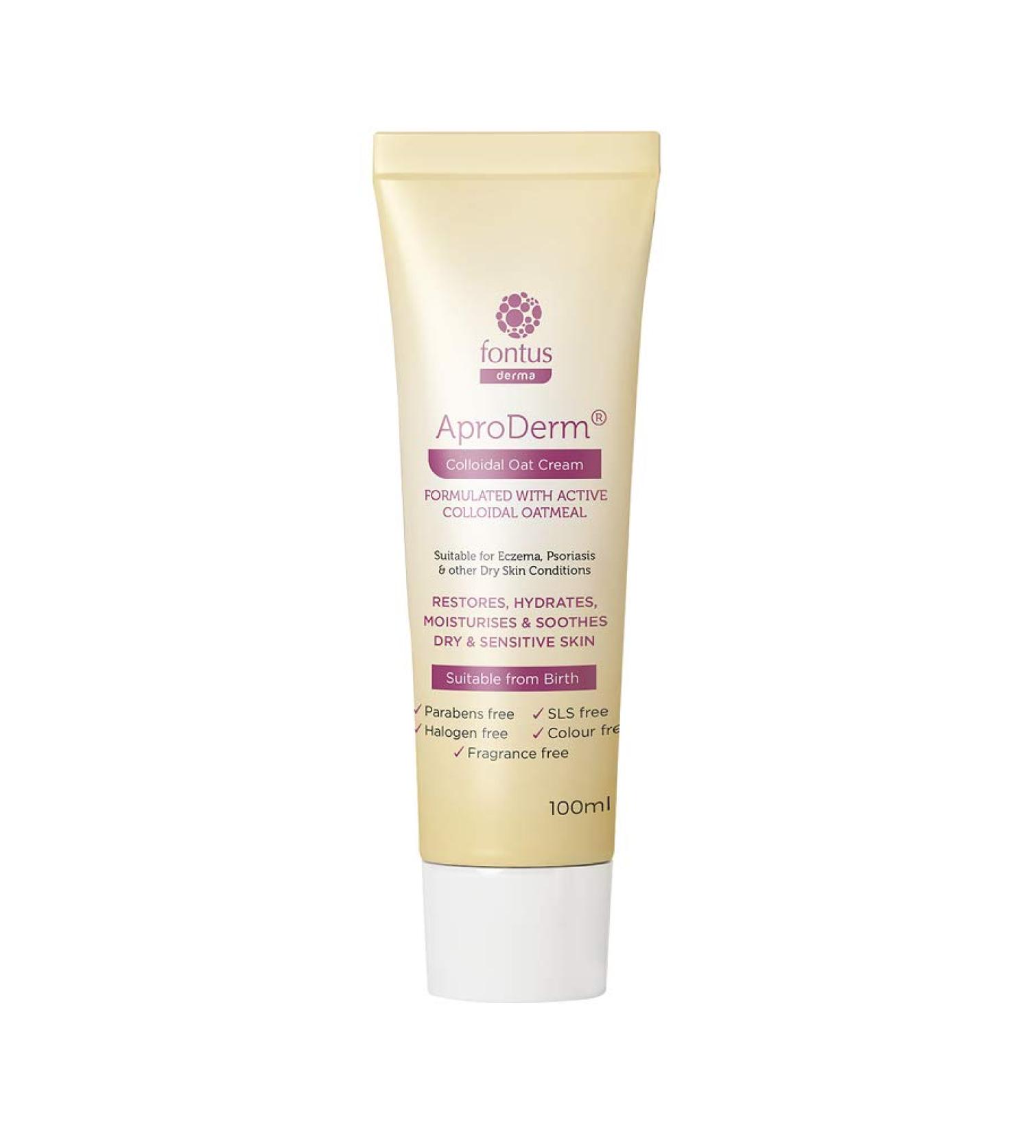 AproDerm Colloidal Oat Cream - 100ml | Paraffin-Free Cream for Dry Skin, Eczema, Psoriasis - Buy Online on SooperMarket.com