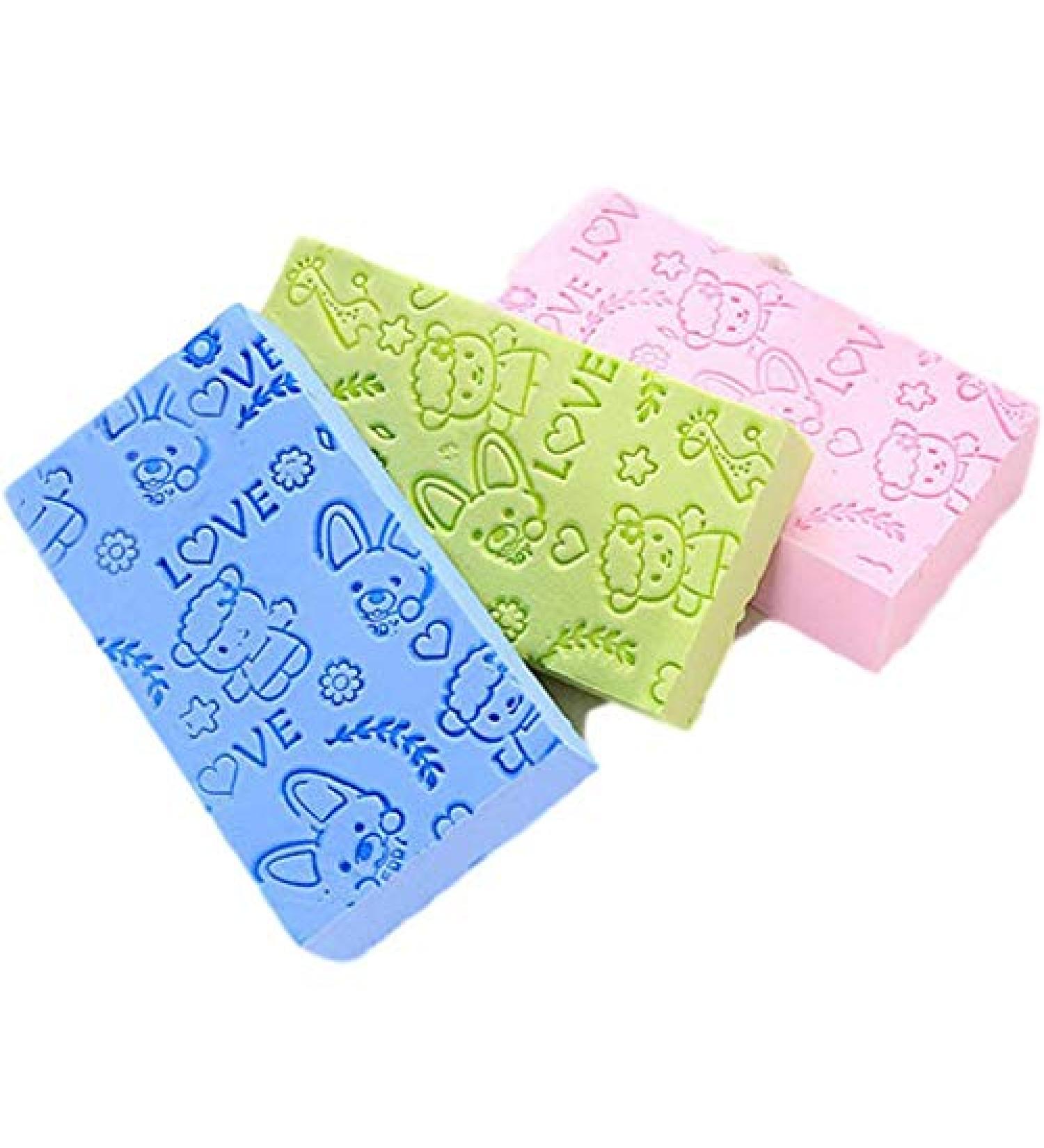 Ultra Soft Exfoliating Baby Bath Sponge Brush for Women, Men, Kids - Green - Buy Online on SooperMarket.com